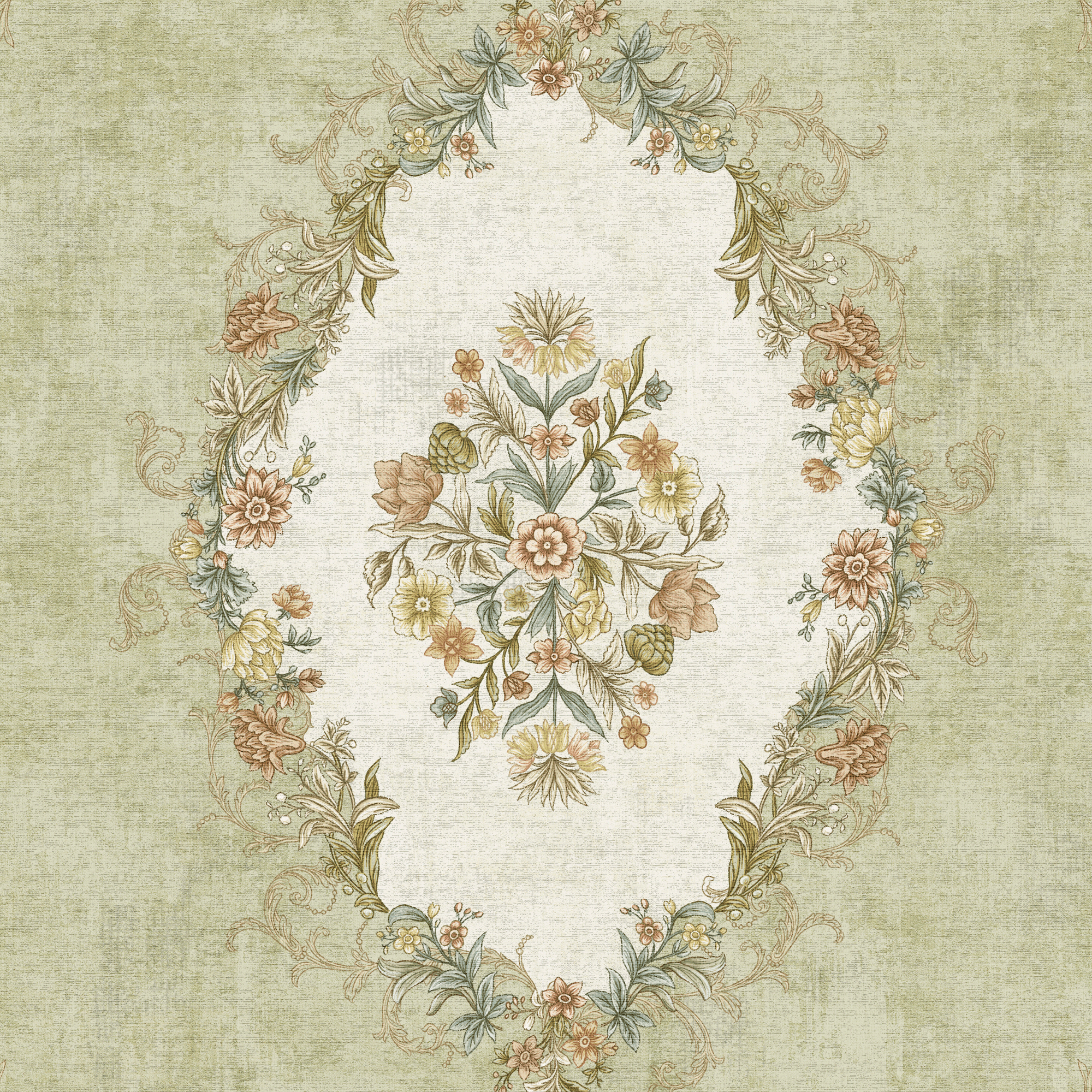 European Style Wool Faux Washable Non Slip Area Rug