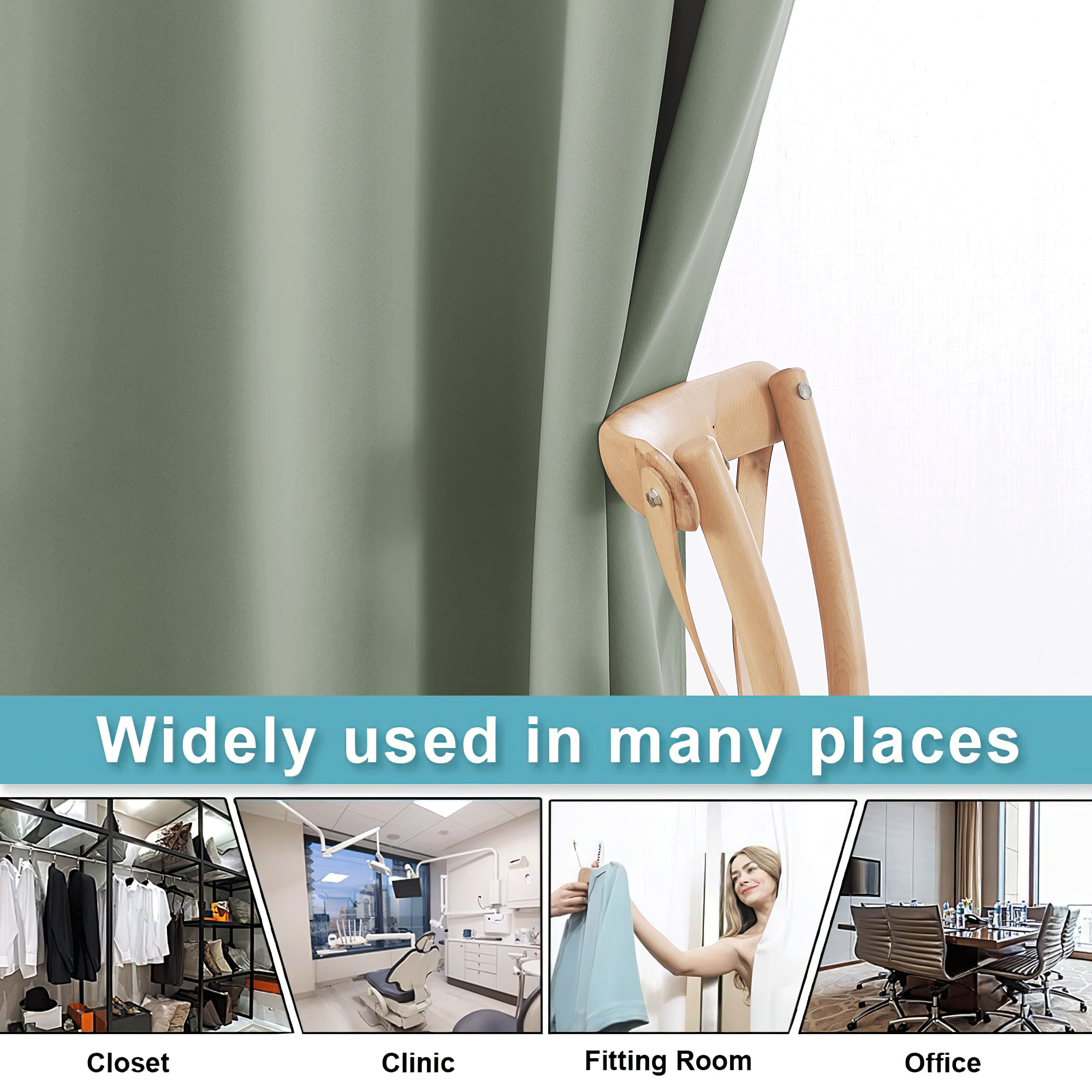 RYB HOME Grommet Blackout Custom Room Divider Curtains