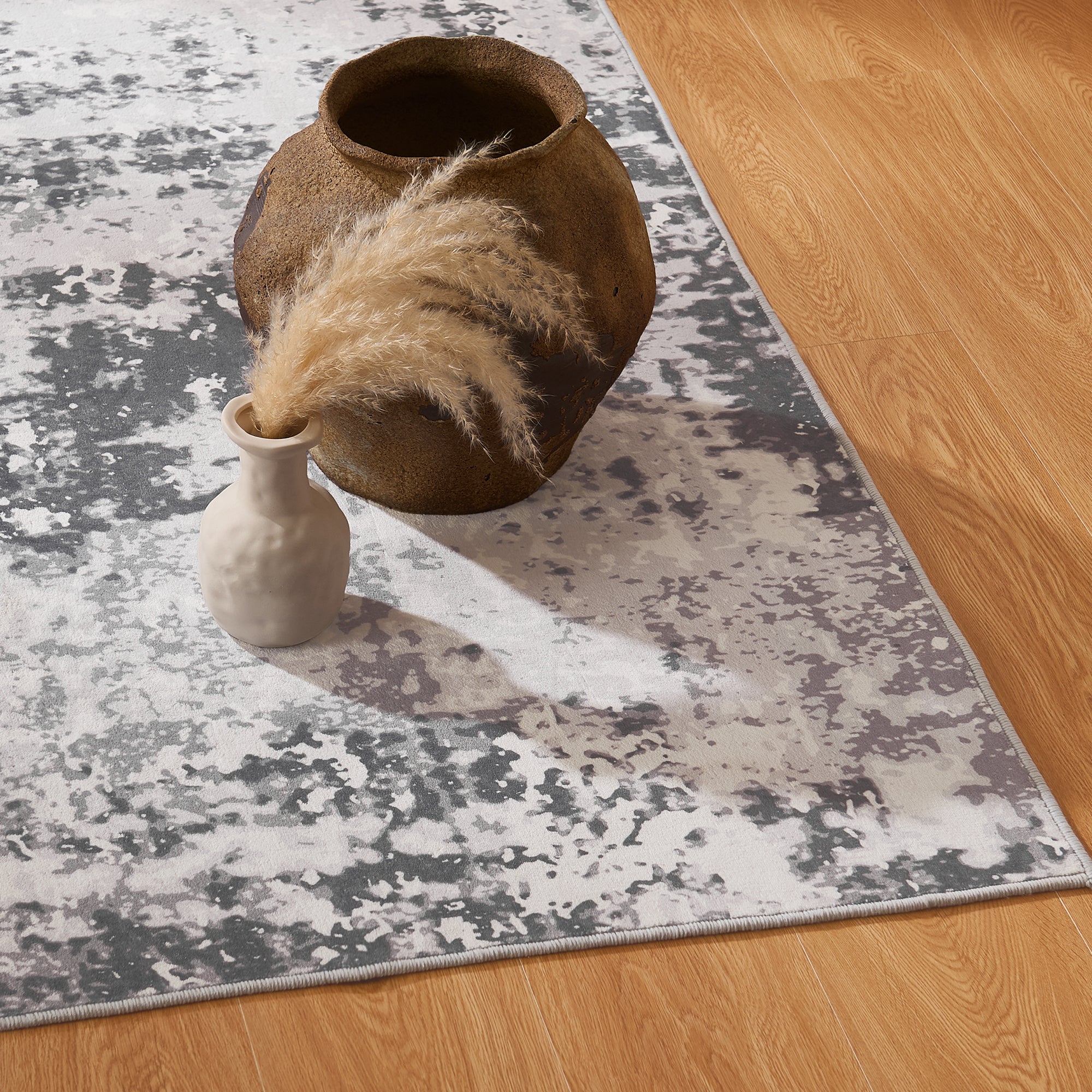 RYB HOME Modern Wool Faux Washable Custom Area Rug