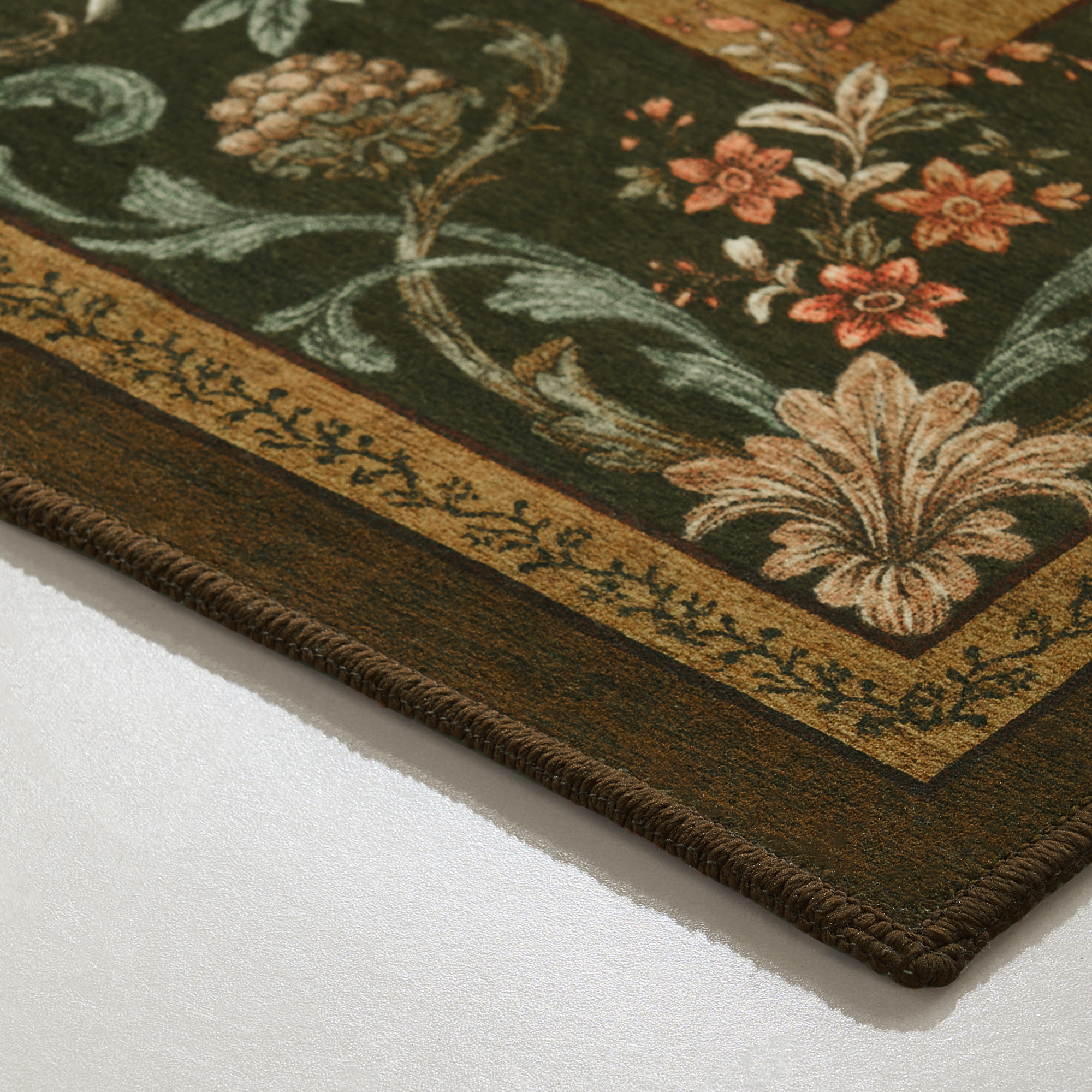 European Style Wool Faux Washable Non Slip Area Rug