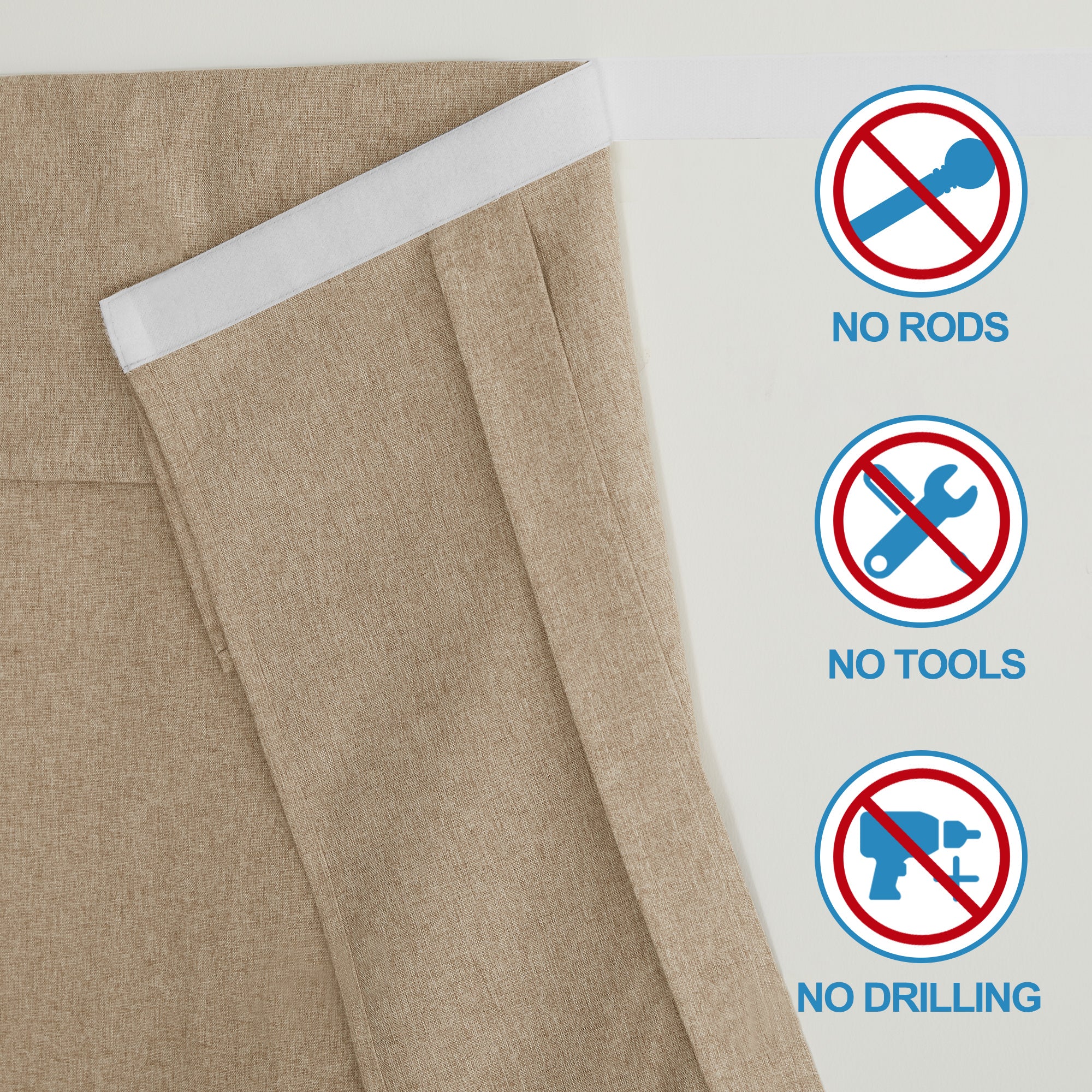 RYB HOME Linen-Look Coated Door Curtain for Light Filtering and Privacy