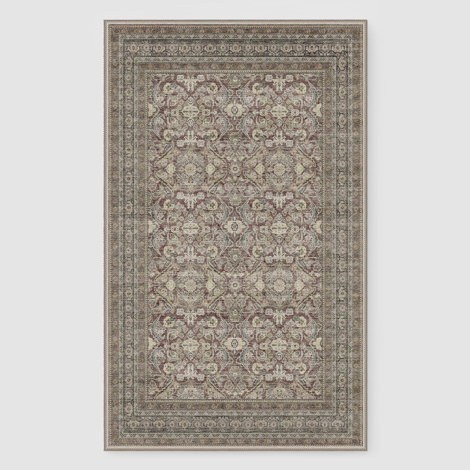 RYB HOME Vintage Chenille Washable Custom Area Rug