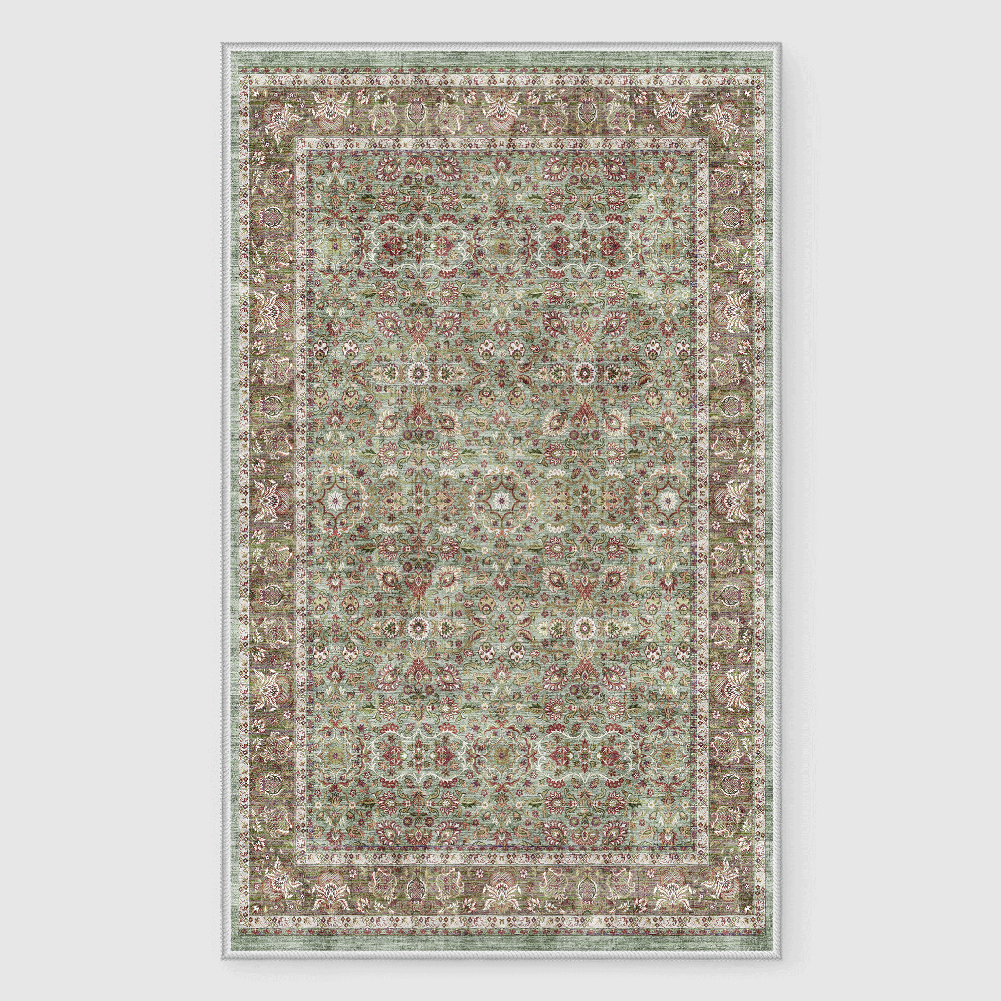 Custom Vintage Persian Wool Faux Washable Non Slip Area Rug | GCC