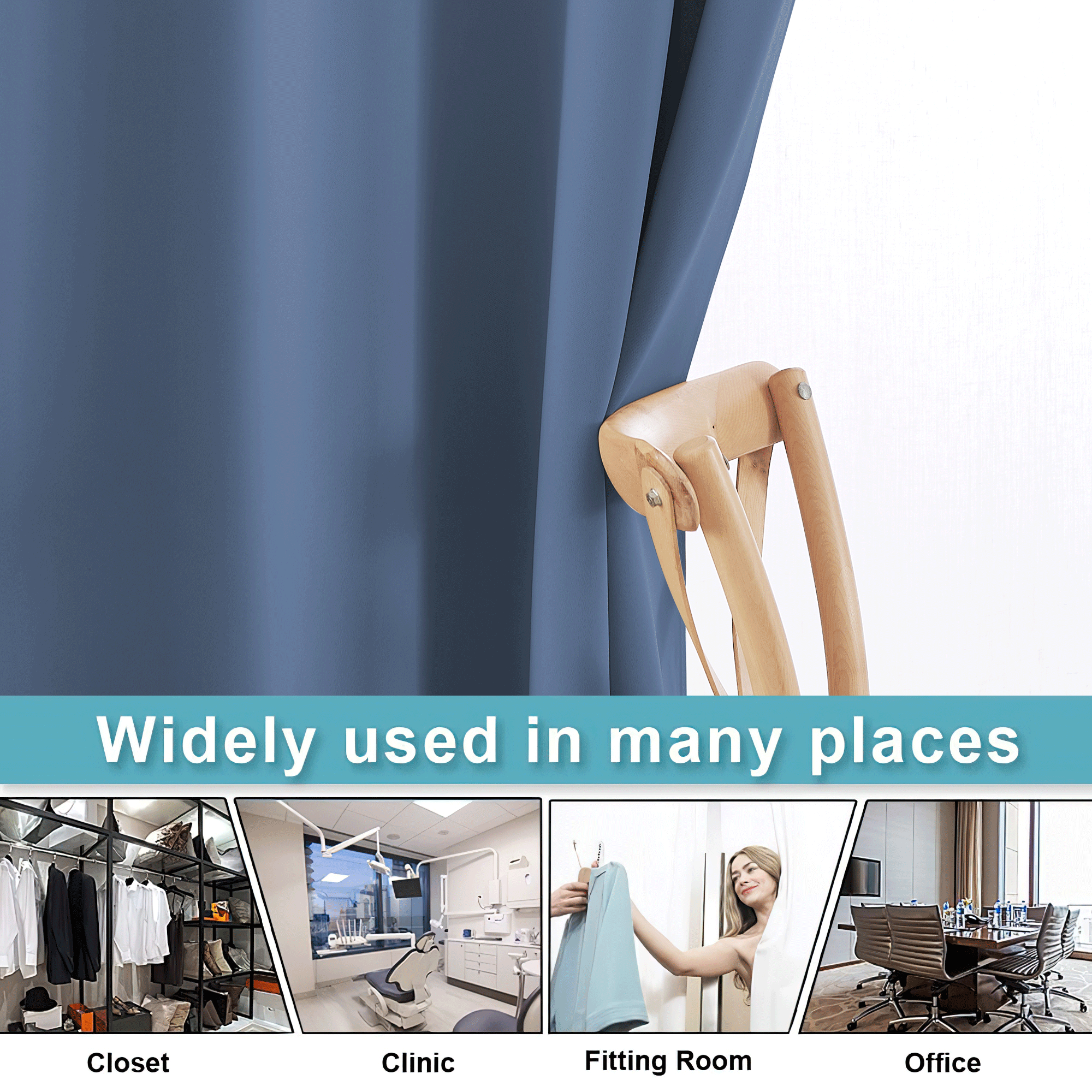 RYB HOME Grommet Blackout Custom Room Divider Curtains