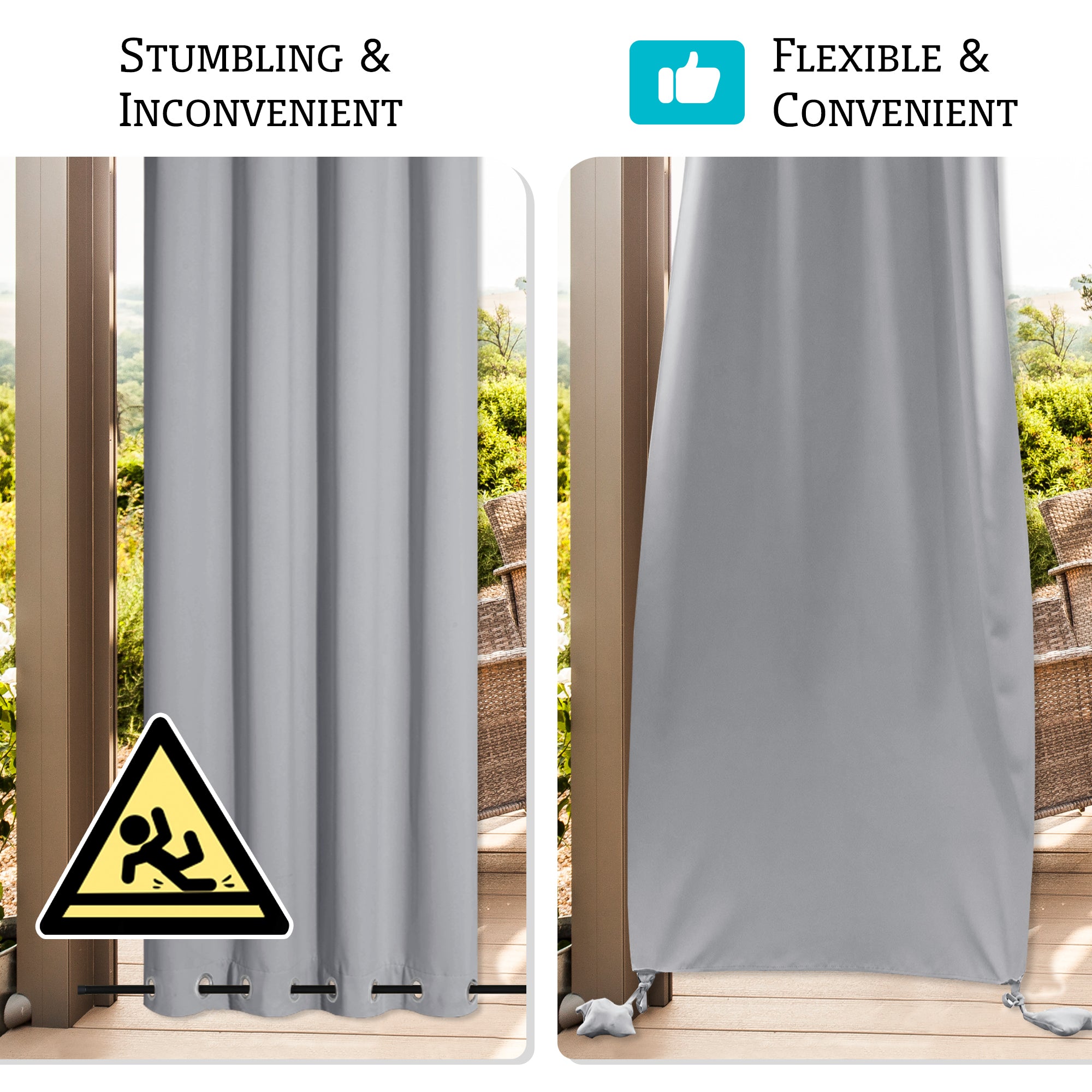 RYB HOME Windproof Custom Outdoor Curtains with Heavy Bags