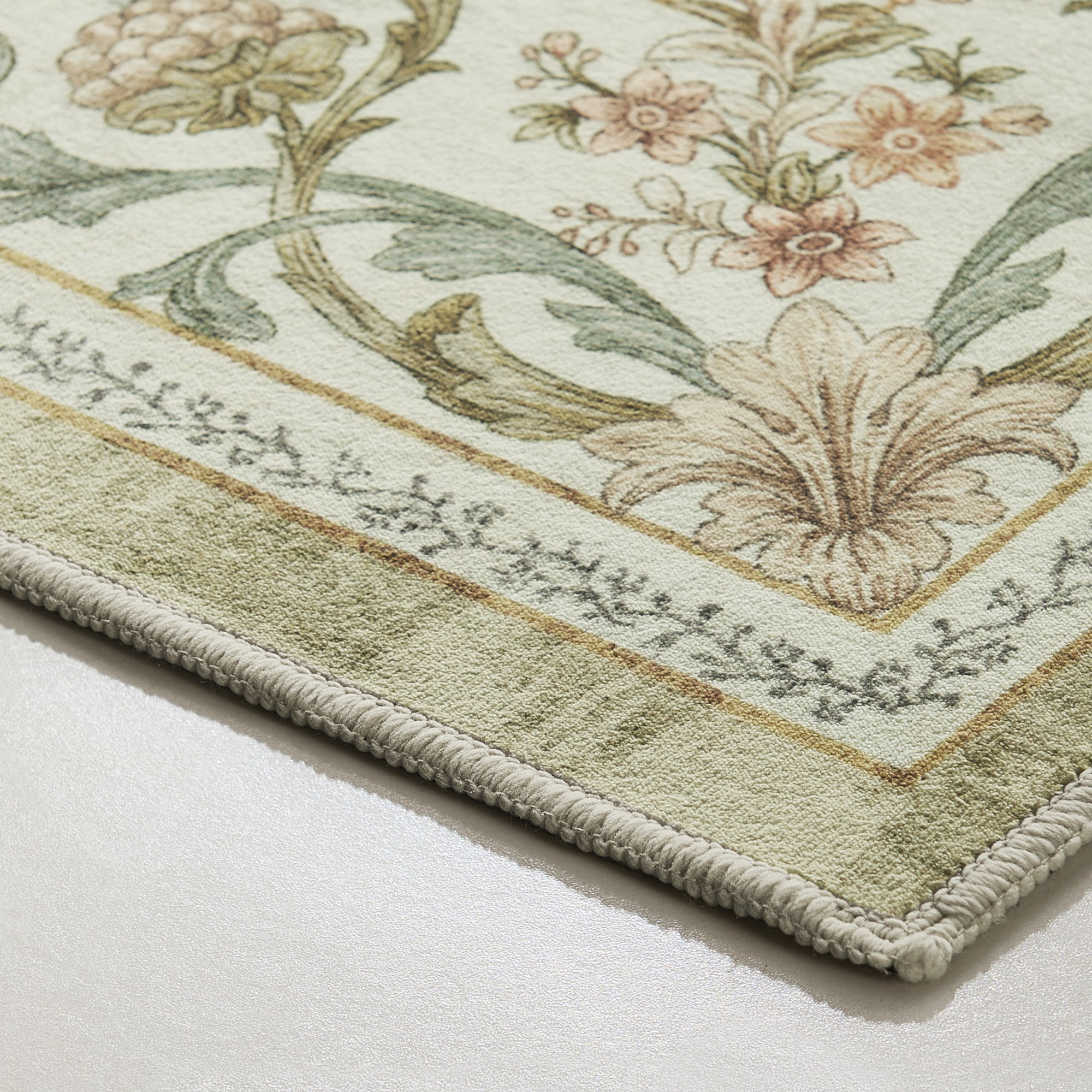 European Style Wool Faux Washable Non Slip Area Rug