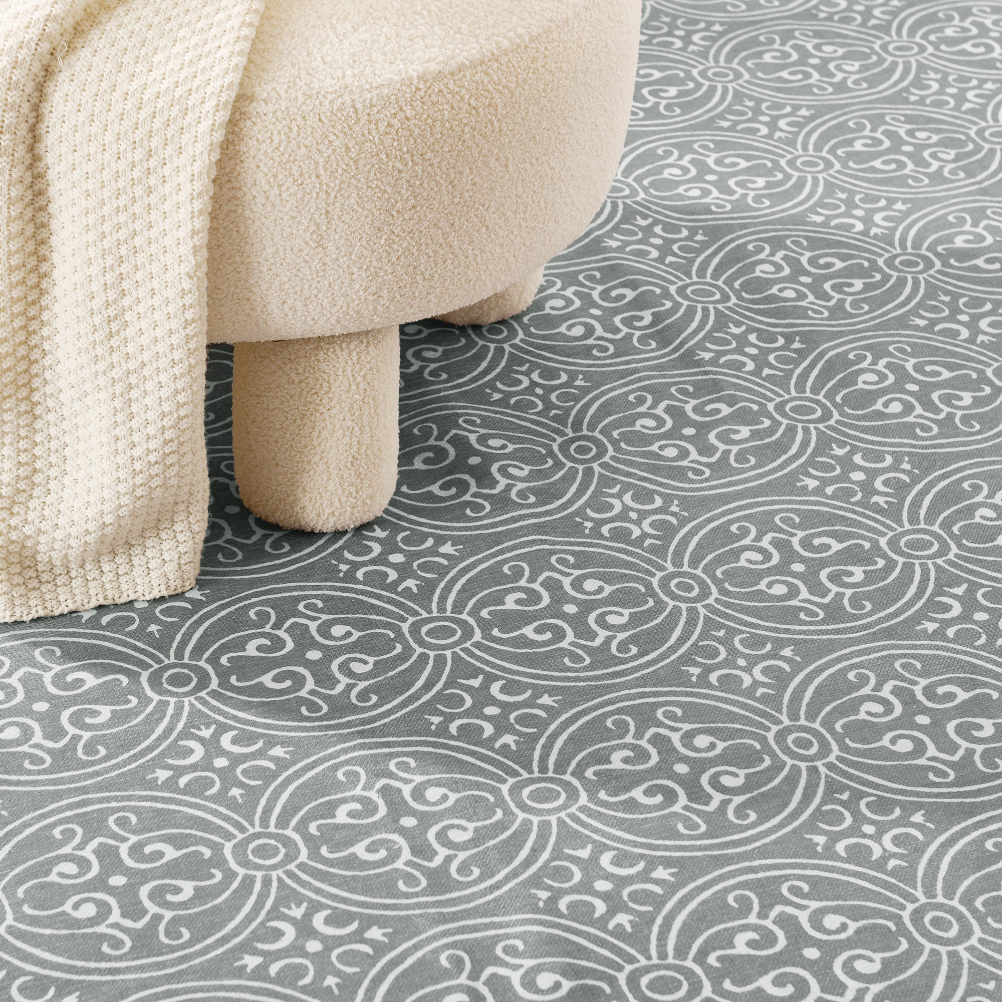 Custom Modern Chenille Washable Non Slip Area Rug