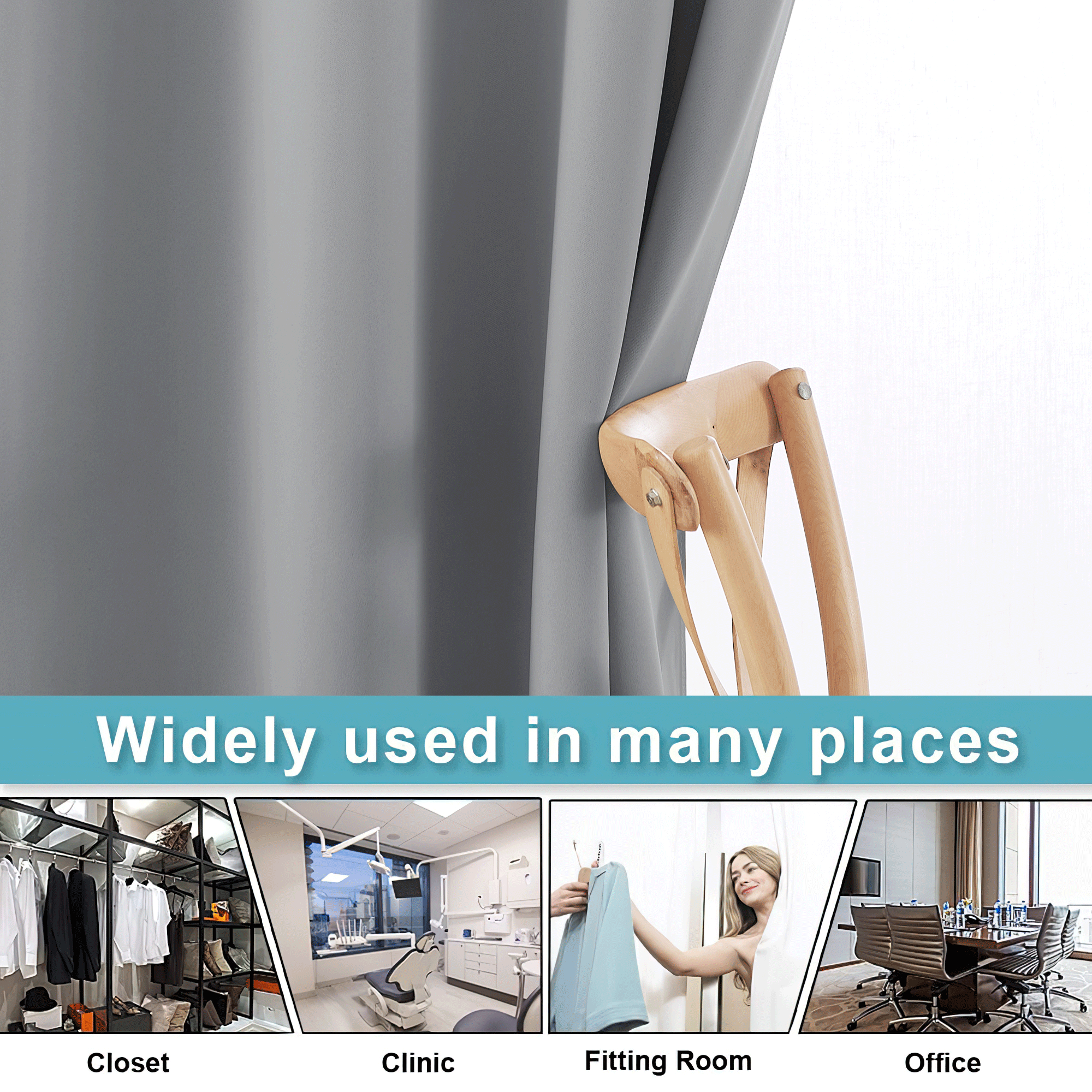 RYB HOME Grommet Blackout Custom Room Divider Curtains