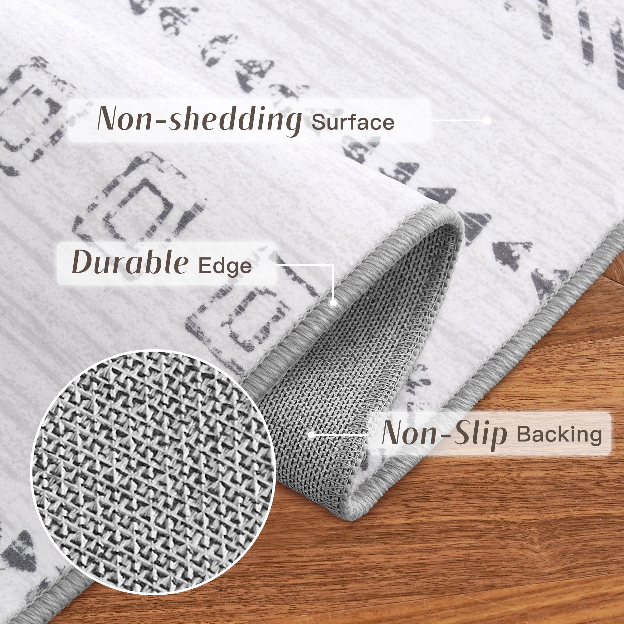 Custom Moroccan Wool Faux Non Slip Area Rug | GCC