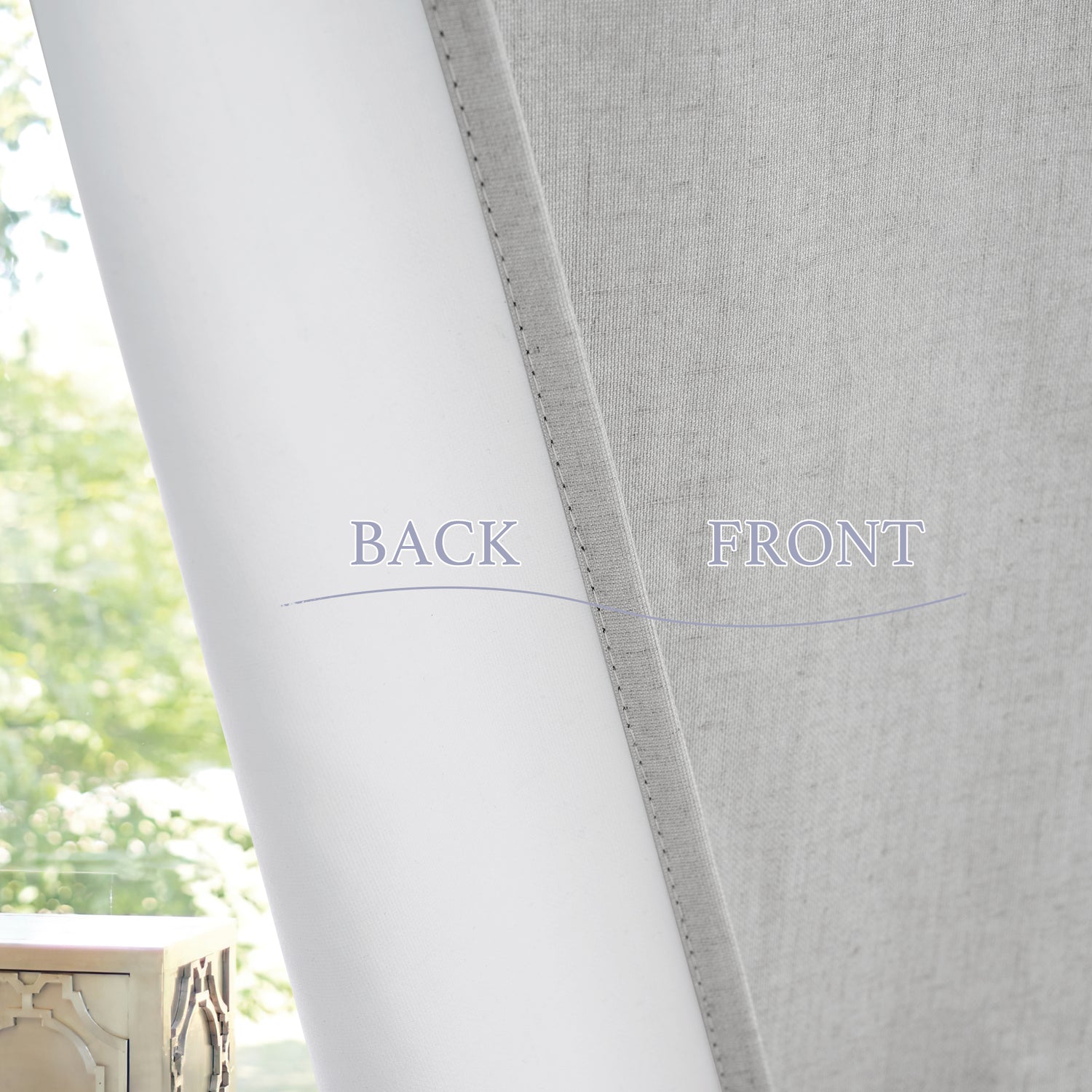 RYB HOME Linen-Textured Adhesive Door Curtain for Blackout Easy Installation and Stylish Privacy