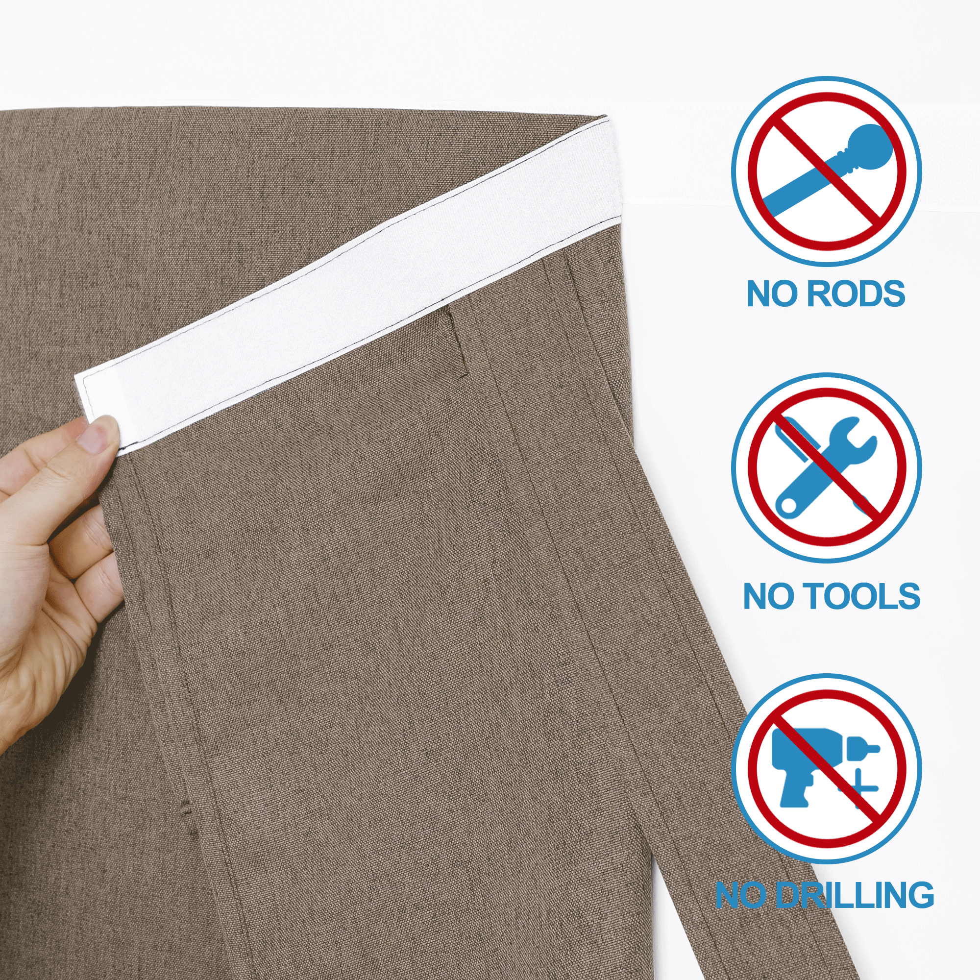 RYB HOME Linen-Look Coated Door Curtain for Light Filtering and Privacy