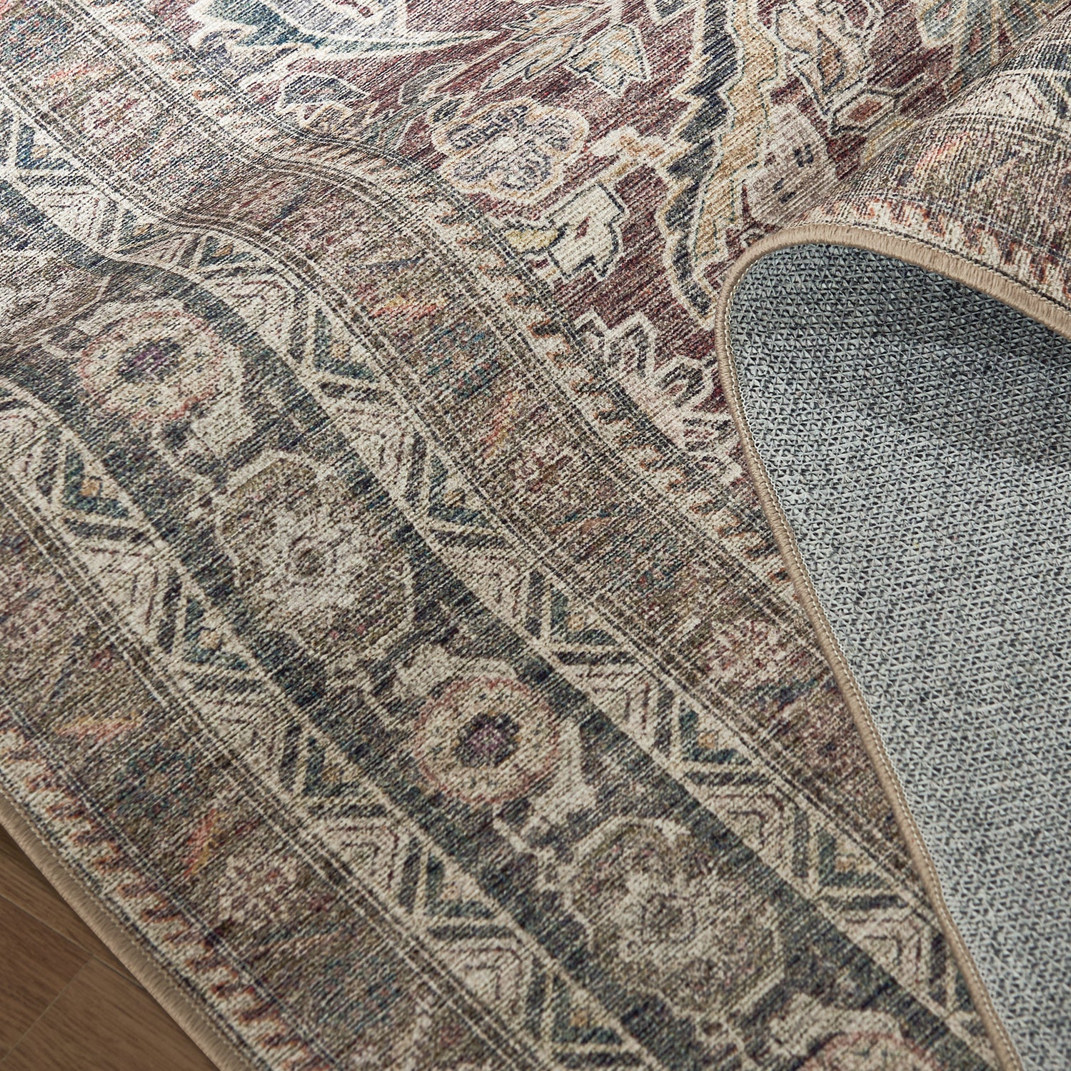 RYB HOME Vintage Chenille Washable Custom Area Rug