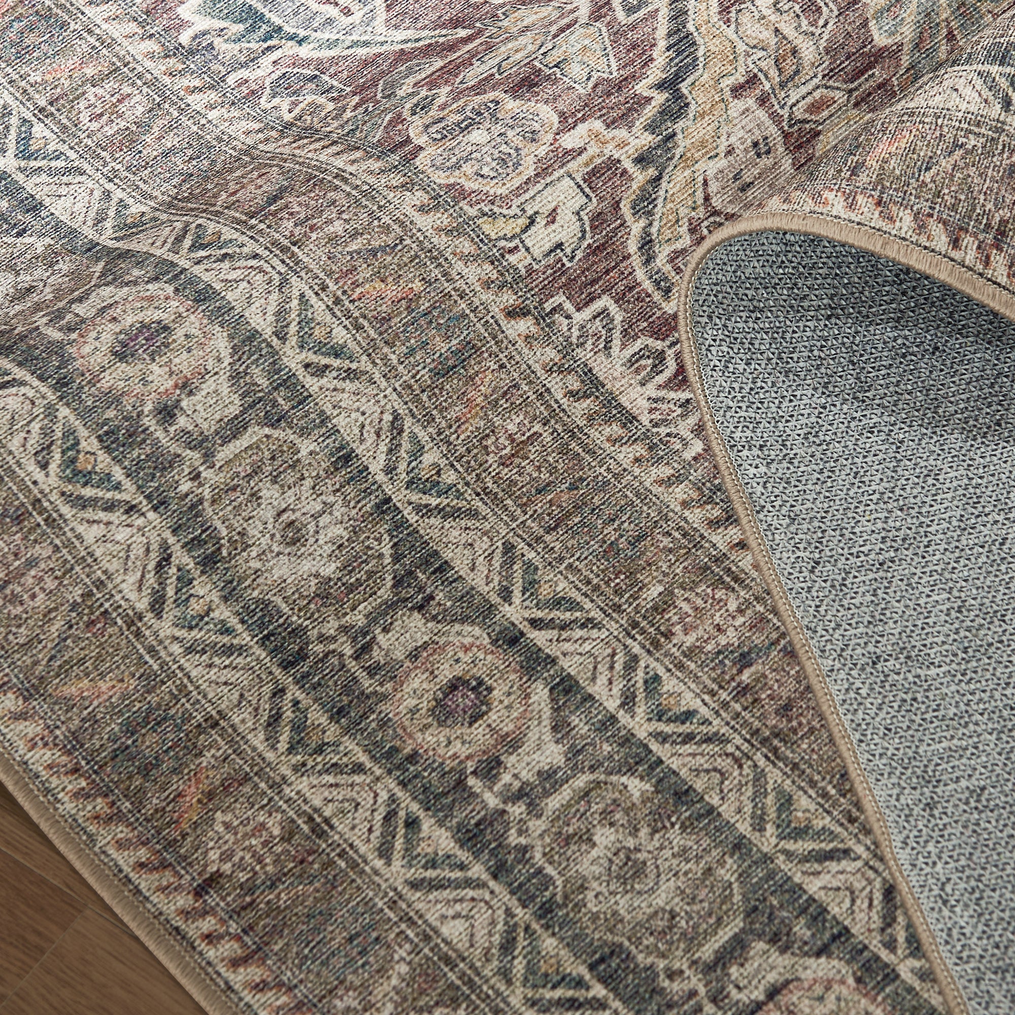 RYB HOME Vintage Chenille Washable Custom Area Rug