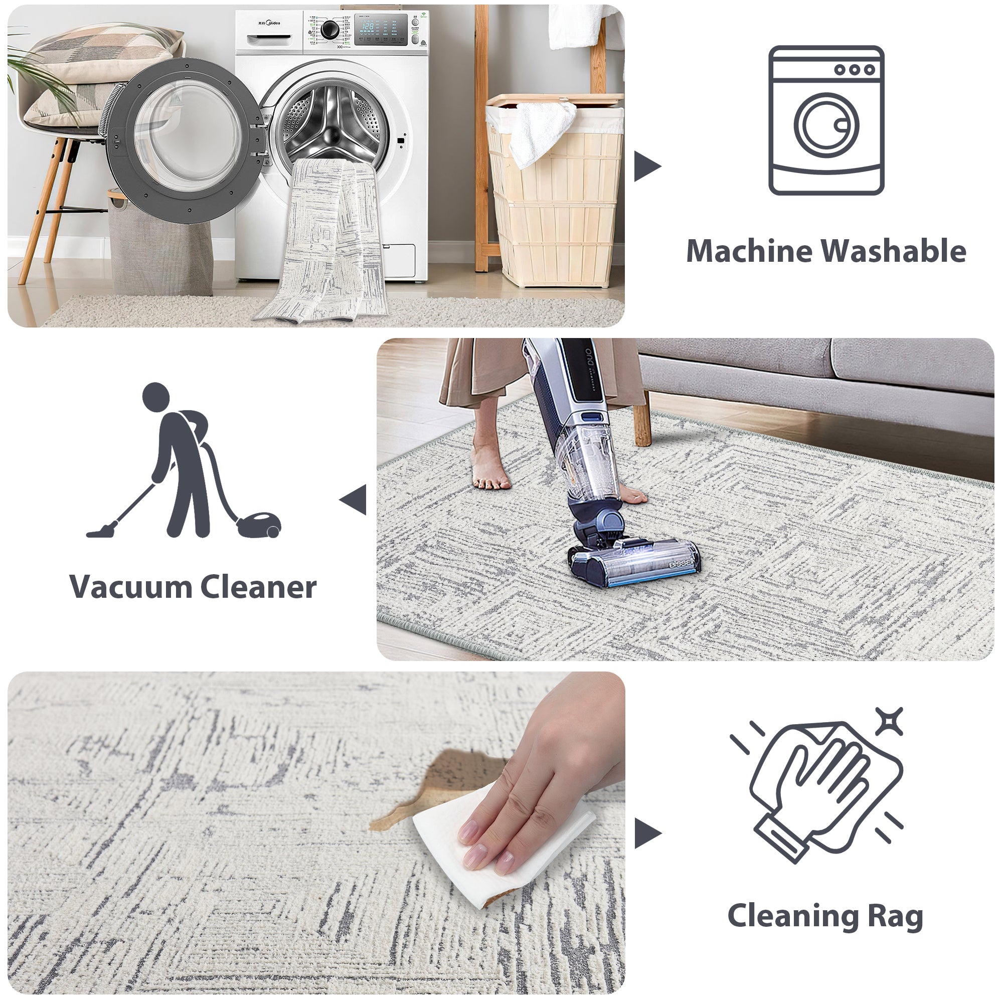 Custom Abstract Jacquard Textured Tufted Area Rug | GCC