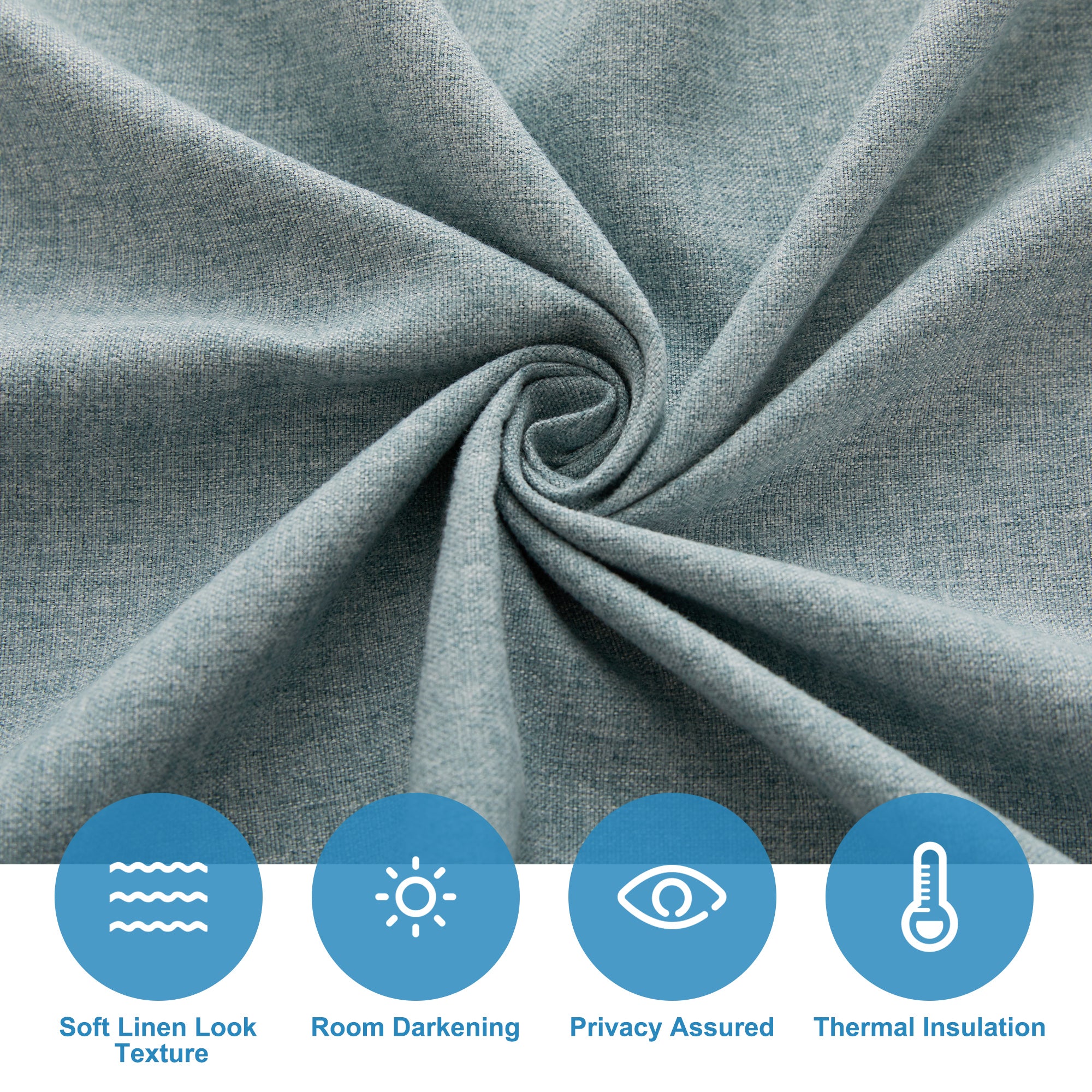 RYB HOME Linen-Look Coated Door Curtain for Light Filtering and Privacy