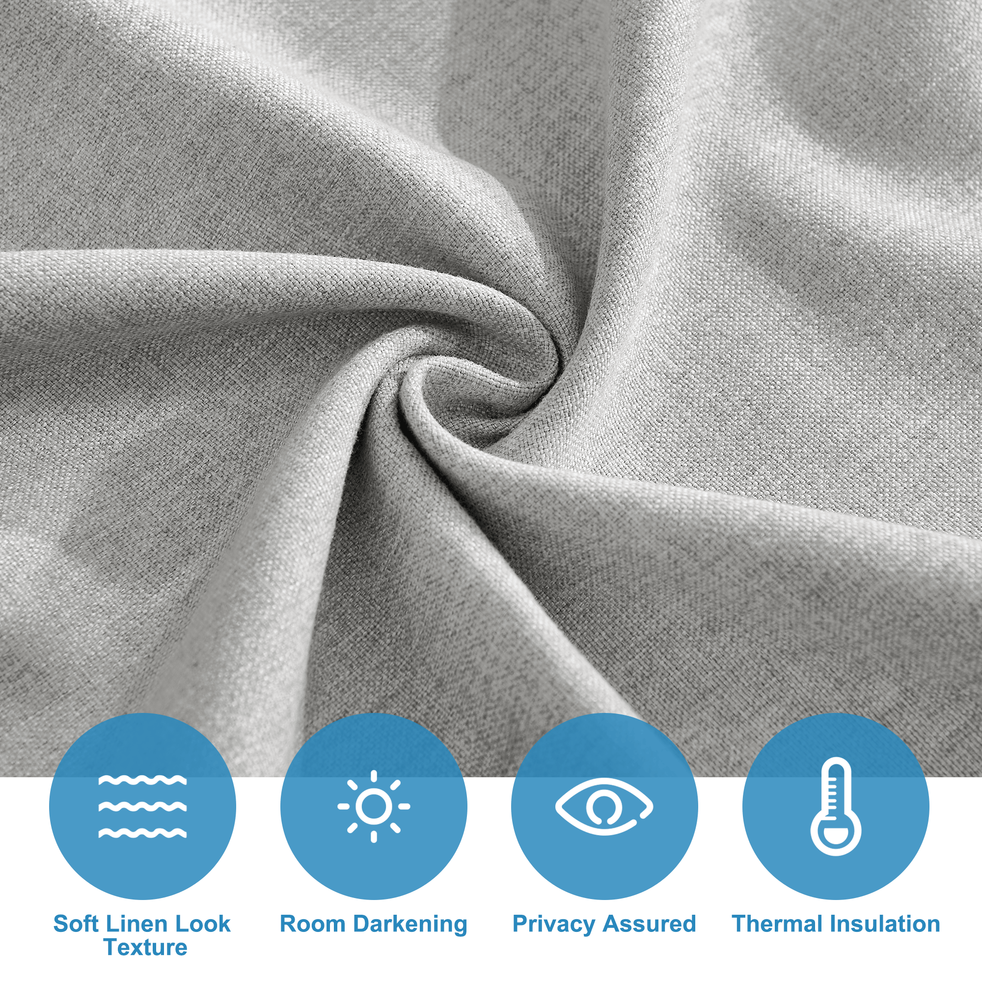 RYB HOME Linen-Look Coated Door Curtain for Light Filtering and Privacy