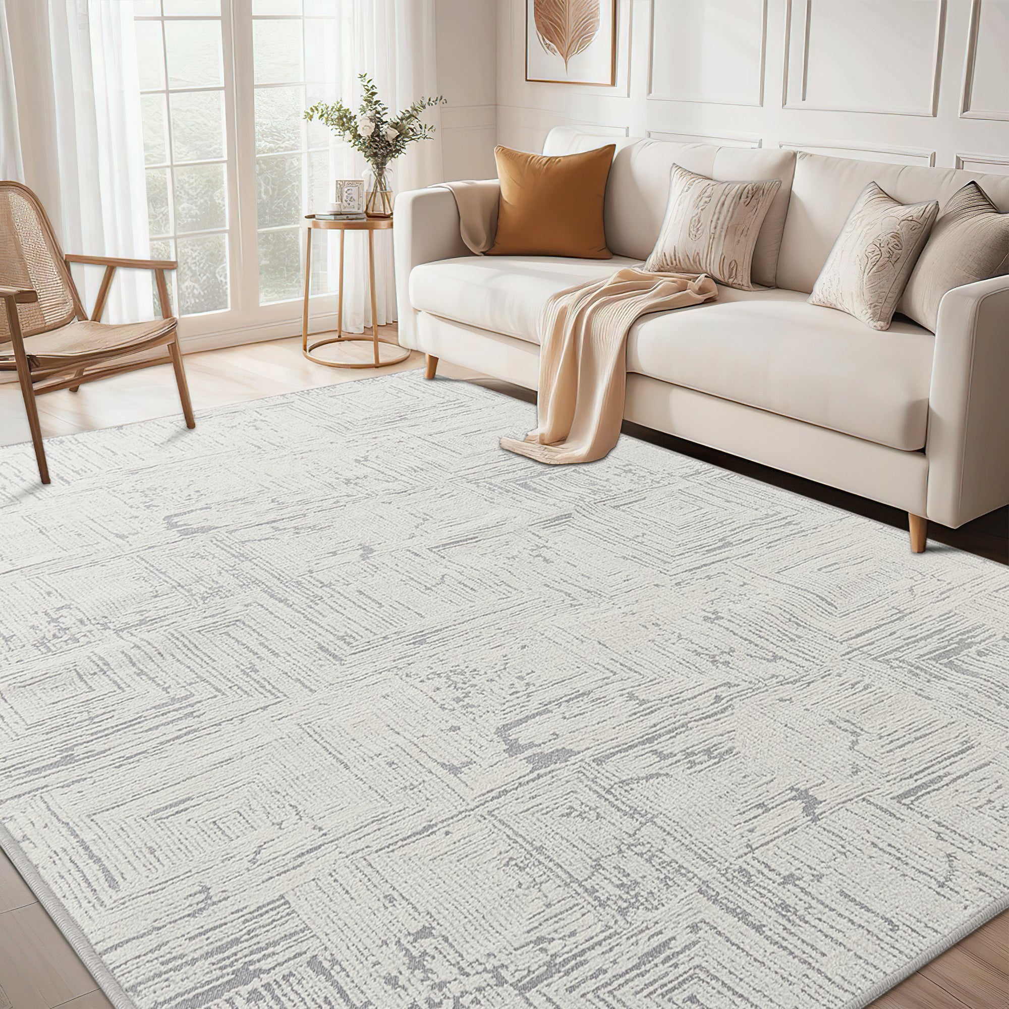 Custom Abstract Jacquard Textured Tufted Area Rug | GCC