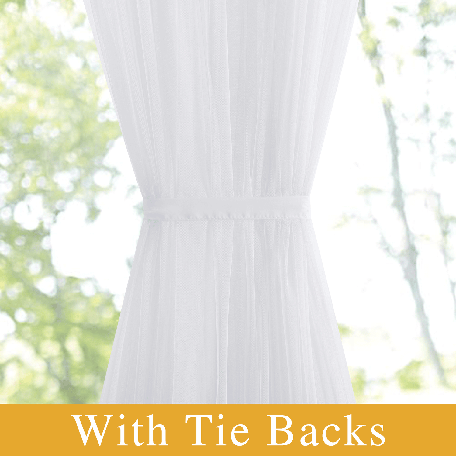 RYB HOME Double Layer Sheer French Door Curtain