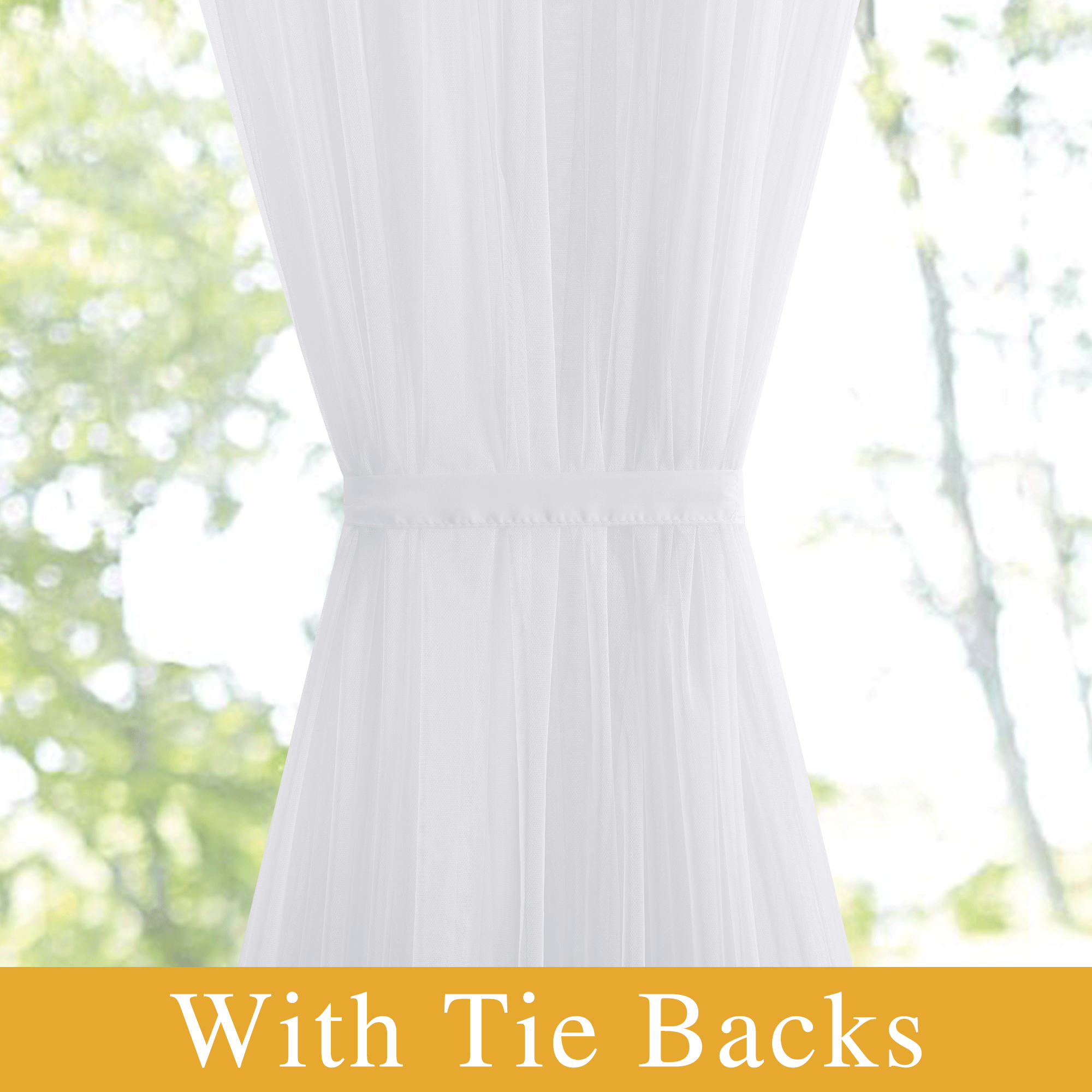 RYB HOME Double Layer Sheer French Door Curtain