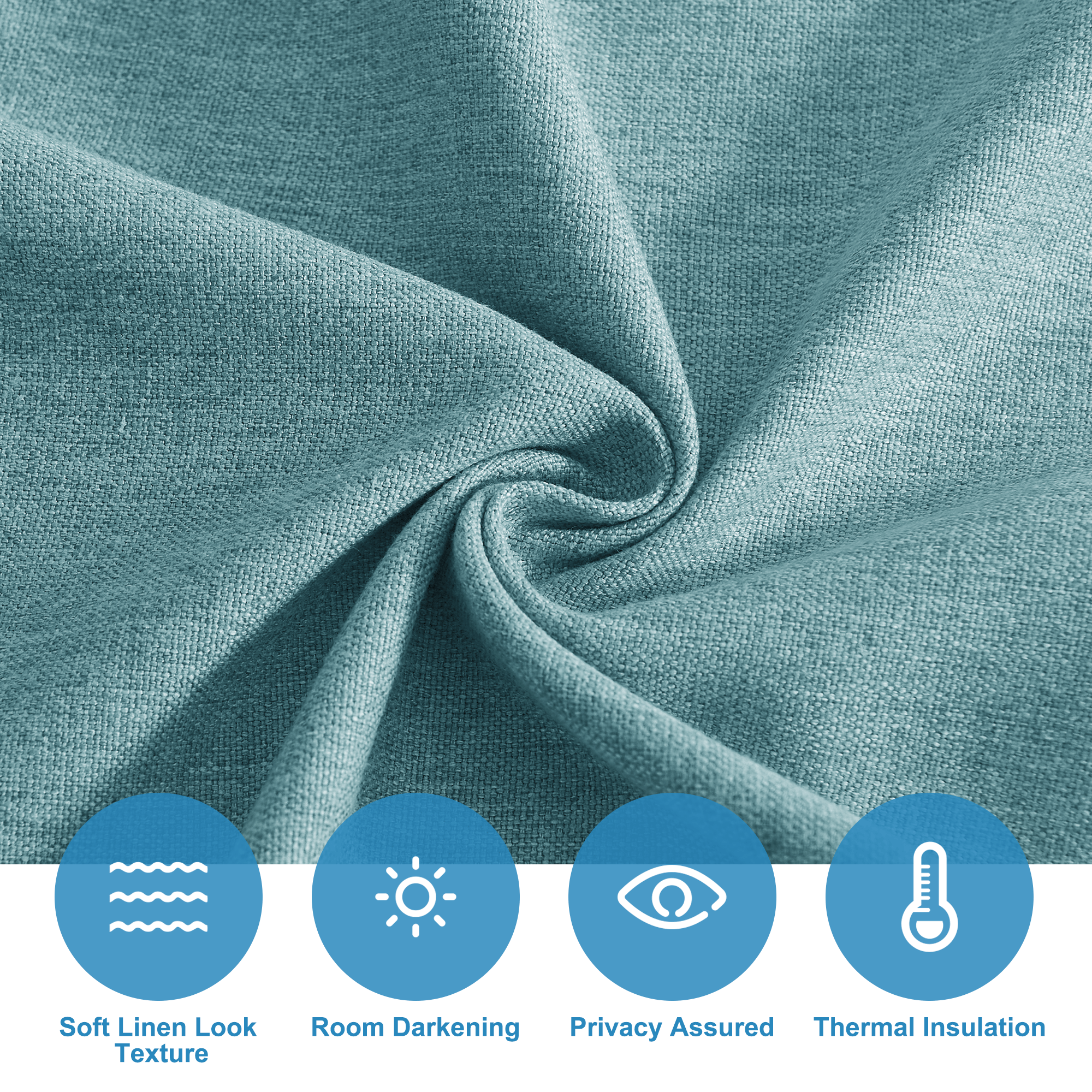 RYB HOME Linen-Look Coated Door Curtain for Light Filtering and Privacy