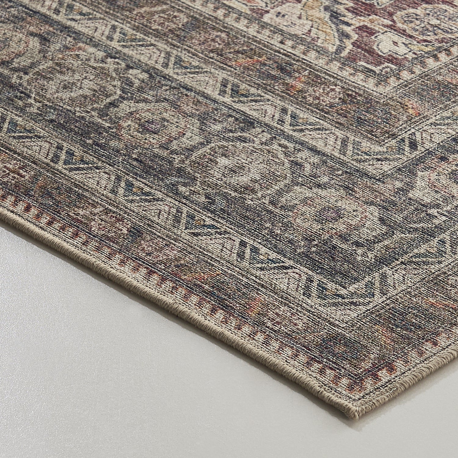 RYB HOME Vintage Chenille Washable Custom Area Rug