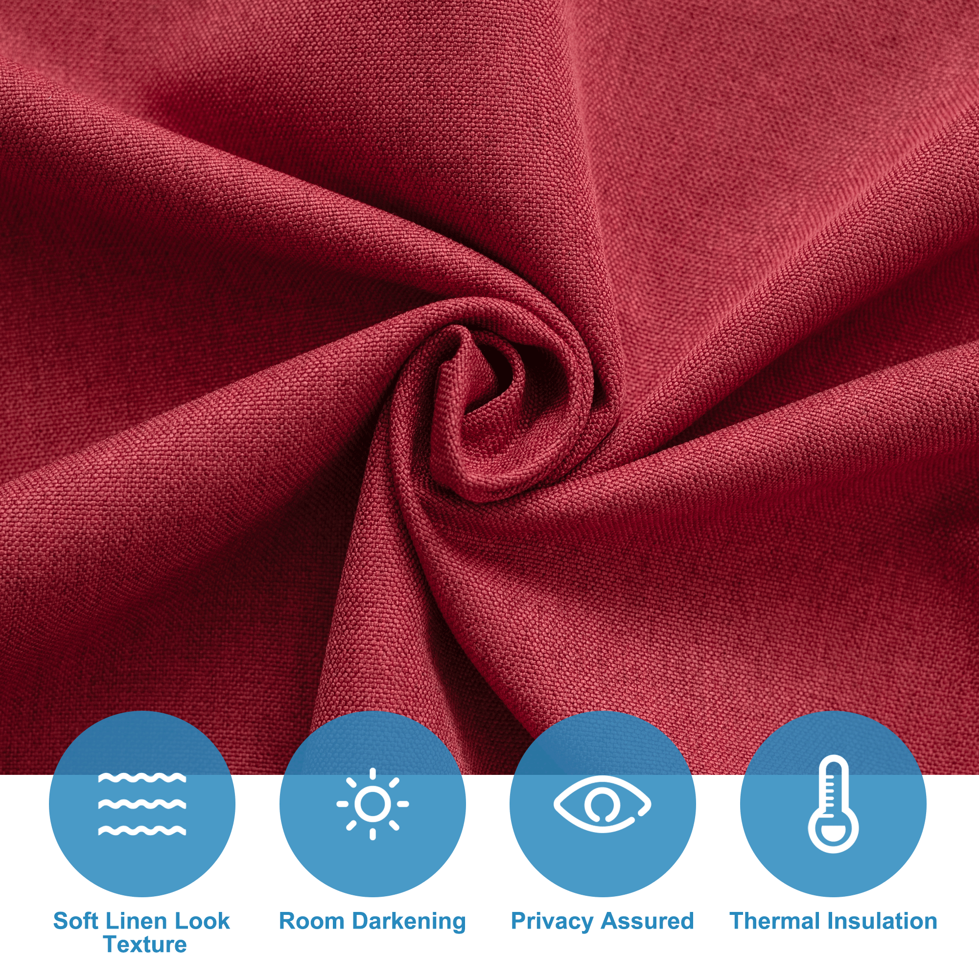 RYB HOME Linen-Look Coated Door Curtain for Light Filtering and Privacy