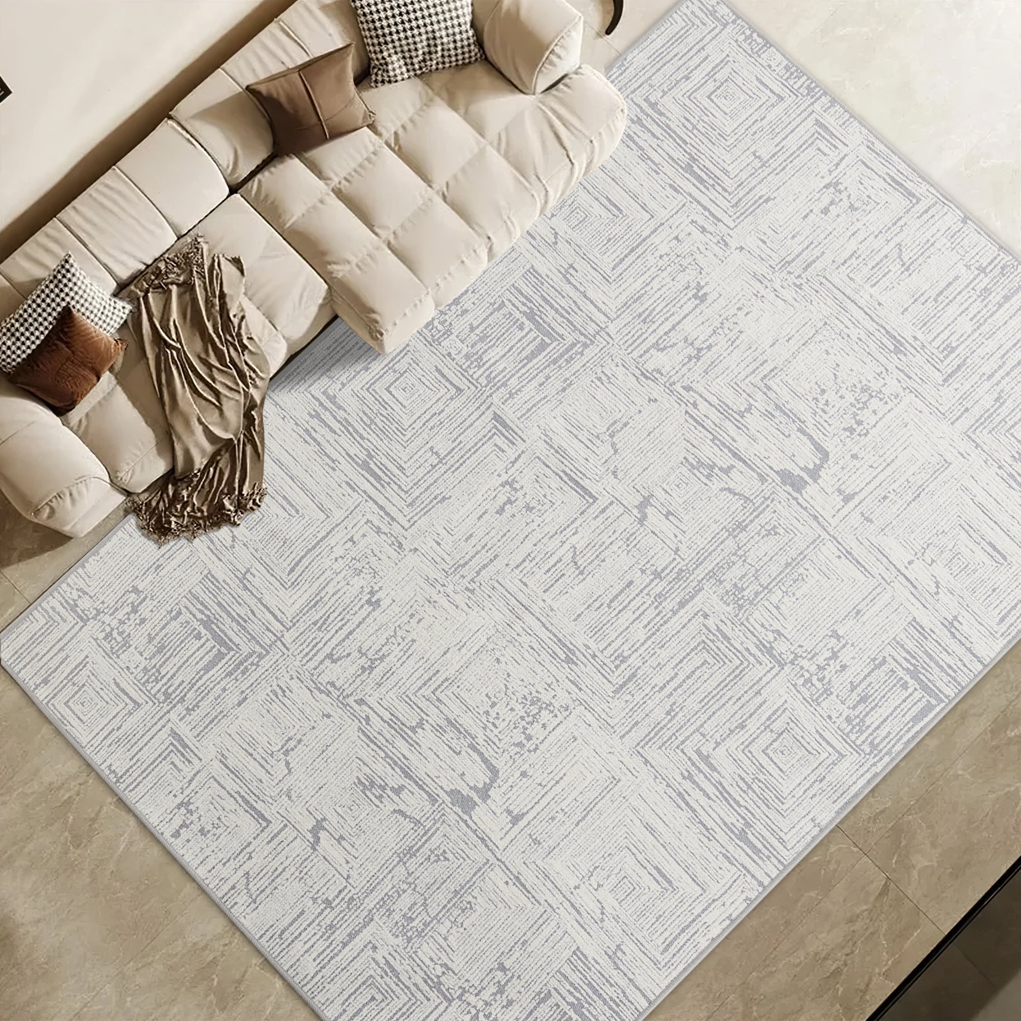 Custom Abstract Jacquard Textured Tufted Area Rug | GCC