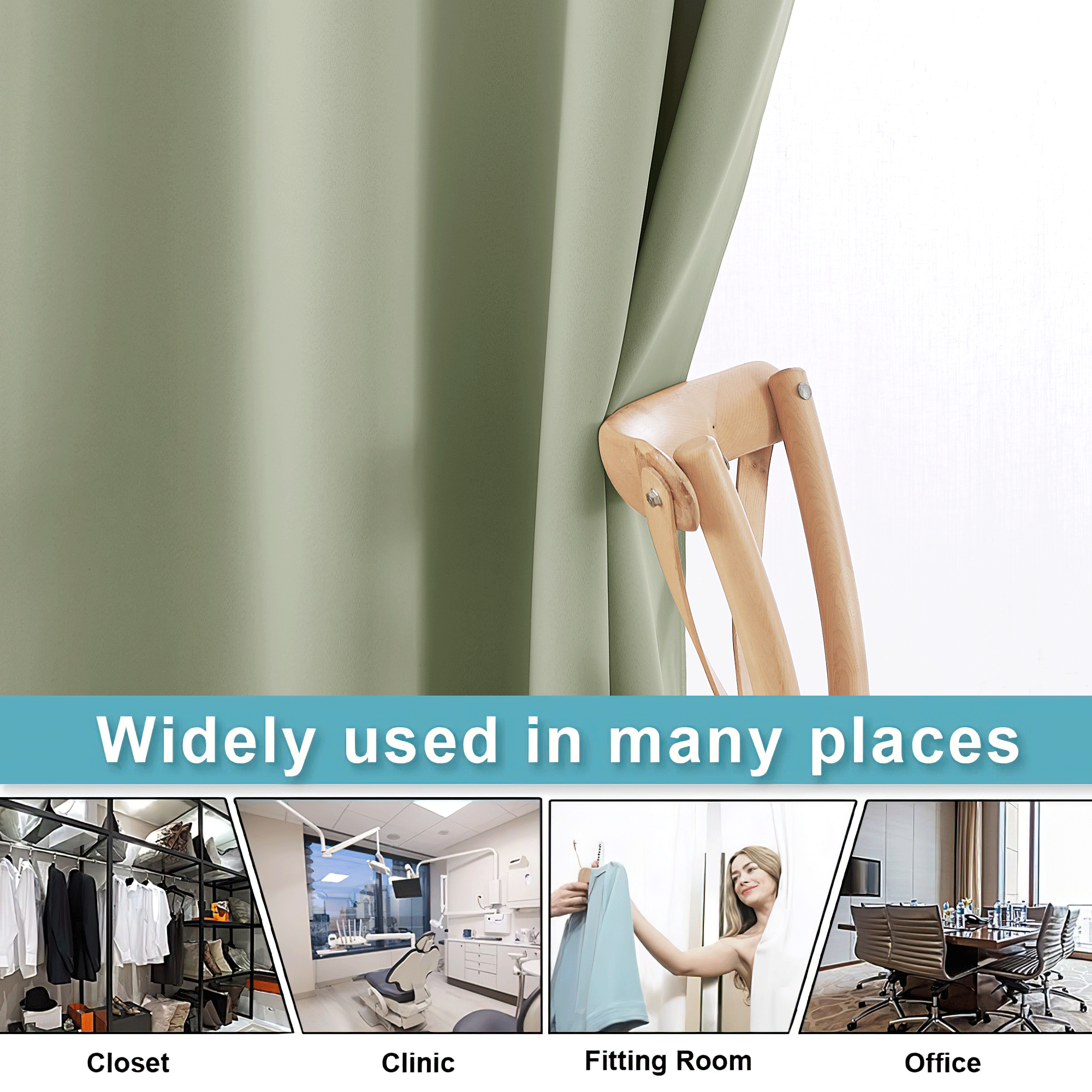 RYB HOME Grommet Blackout Custom Room Divider Curtains