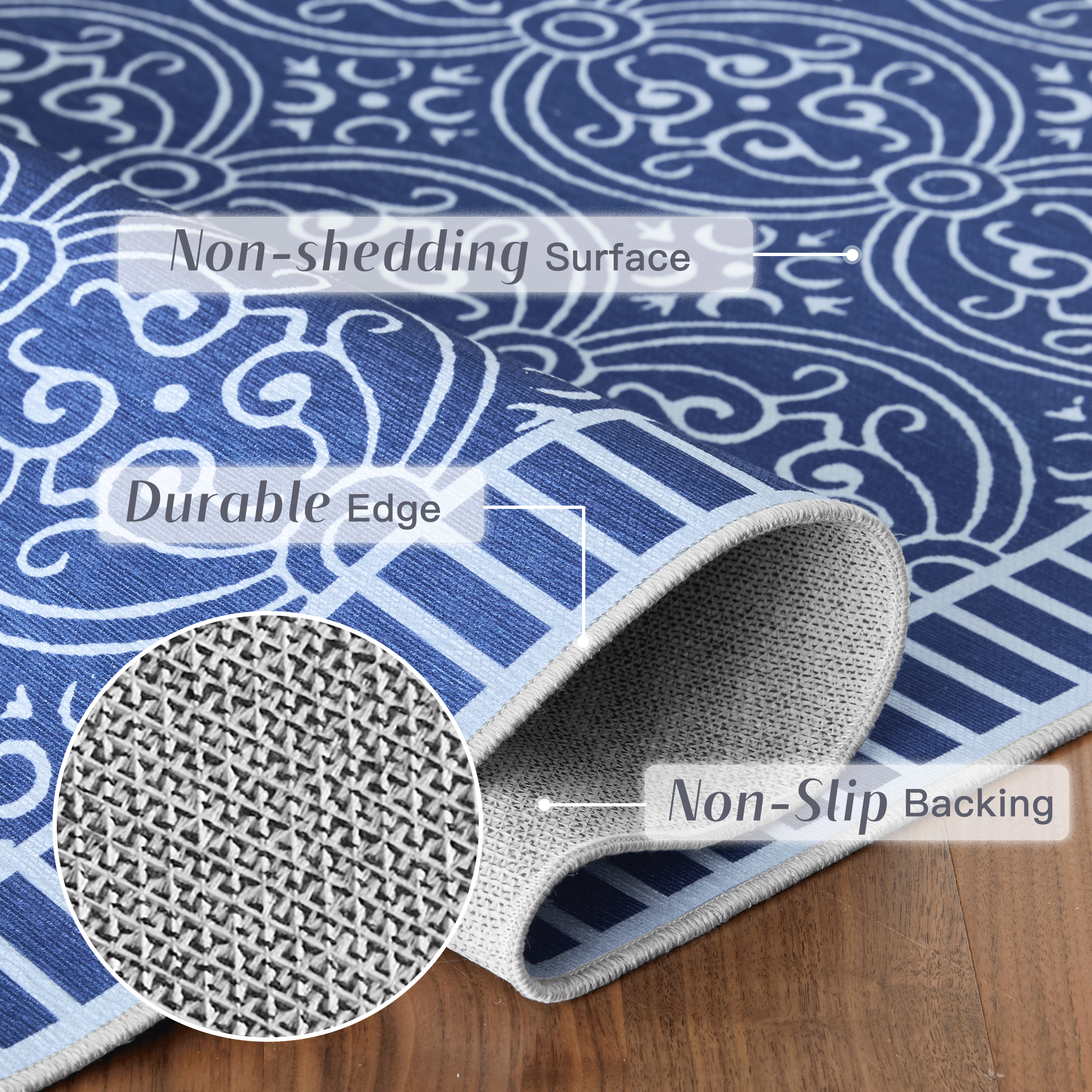 Custom Modern Chenille Washable Non Slip Area Rug