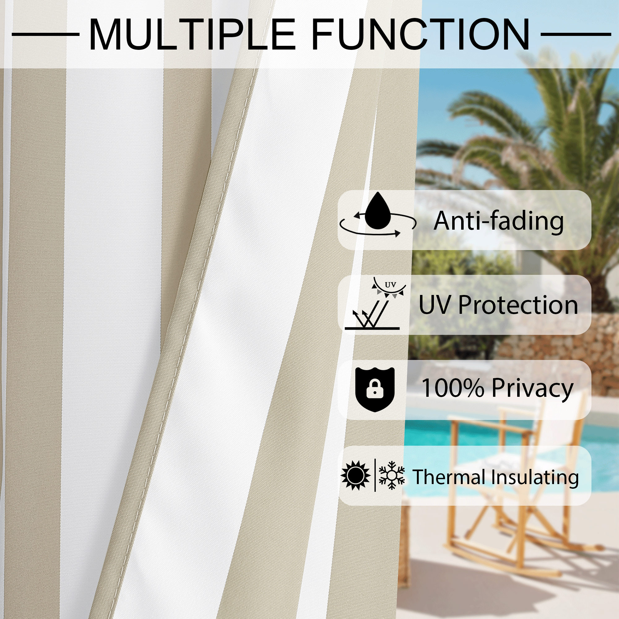 Custom Anti-fading Patio Outdoor Curtain | OEKO-TEX®