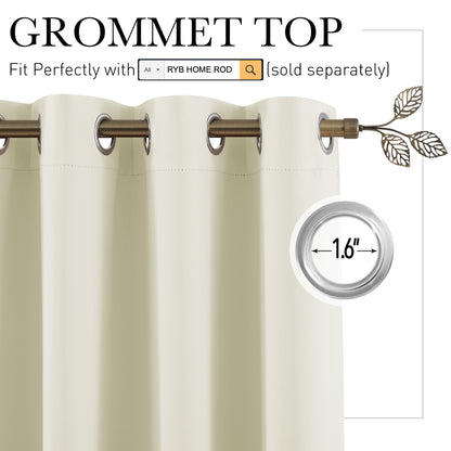 RYB HOME Grommet Blackout Custom Room Divider Curtains