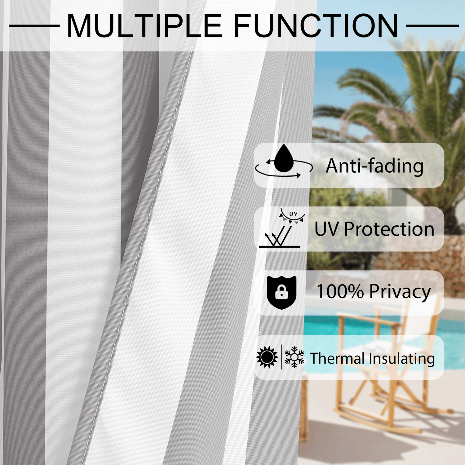 Custom Anti-fading Patio Outdoor Curtain | OEKO-TEX®