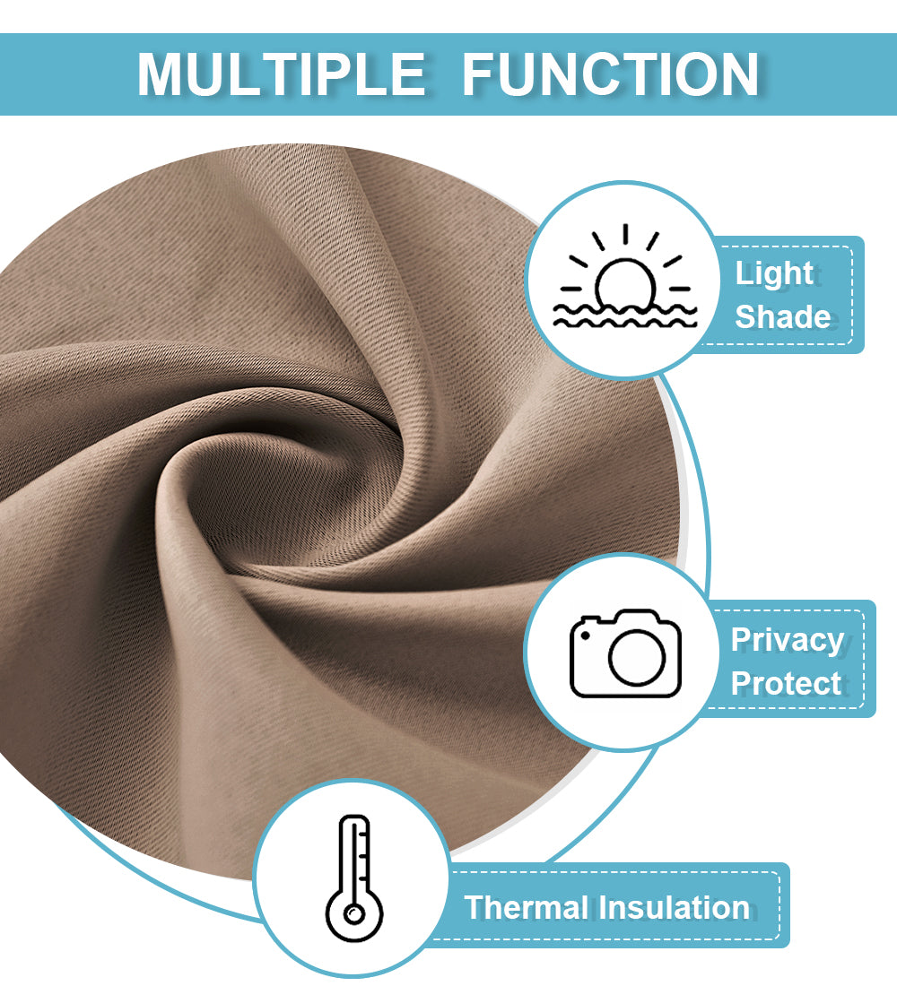 RYB HOME Blackout Thermal Insulated Velcro Door Curtains