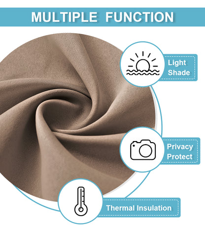RYB HOME Blackout Thermal Insulated Velcro Door Curtains