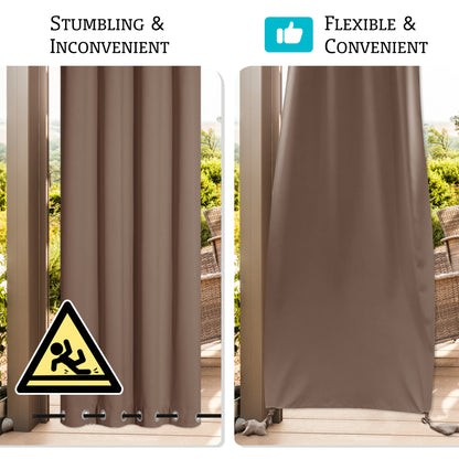 RYB HOME Windproof Custom Outdoor Curtains with Heavy Bags