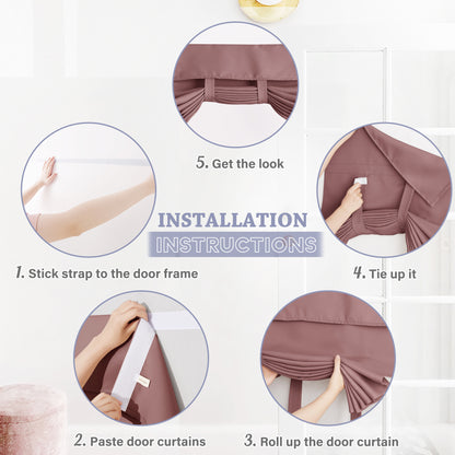 RYB HOME Blackout Thermal Insulated Velcro Door Curtains