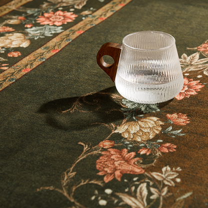 European Style Wool Faux Washable Non Slip Area Rug