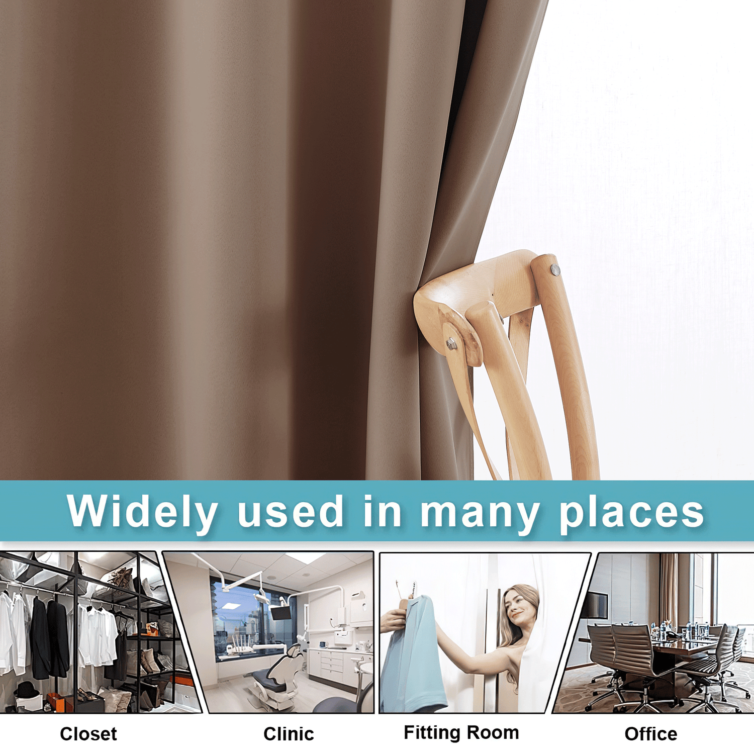 RYB HOME Grommet Blackout Custom Room Divider Curtains