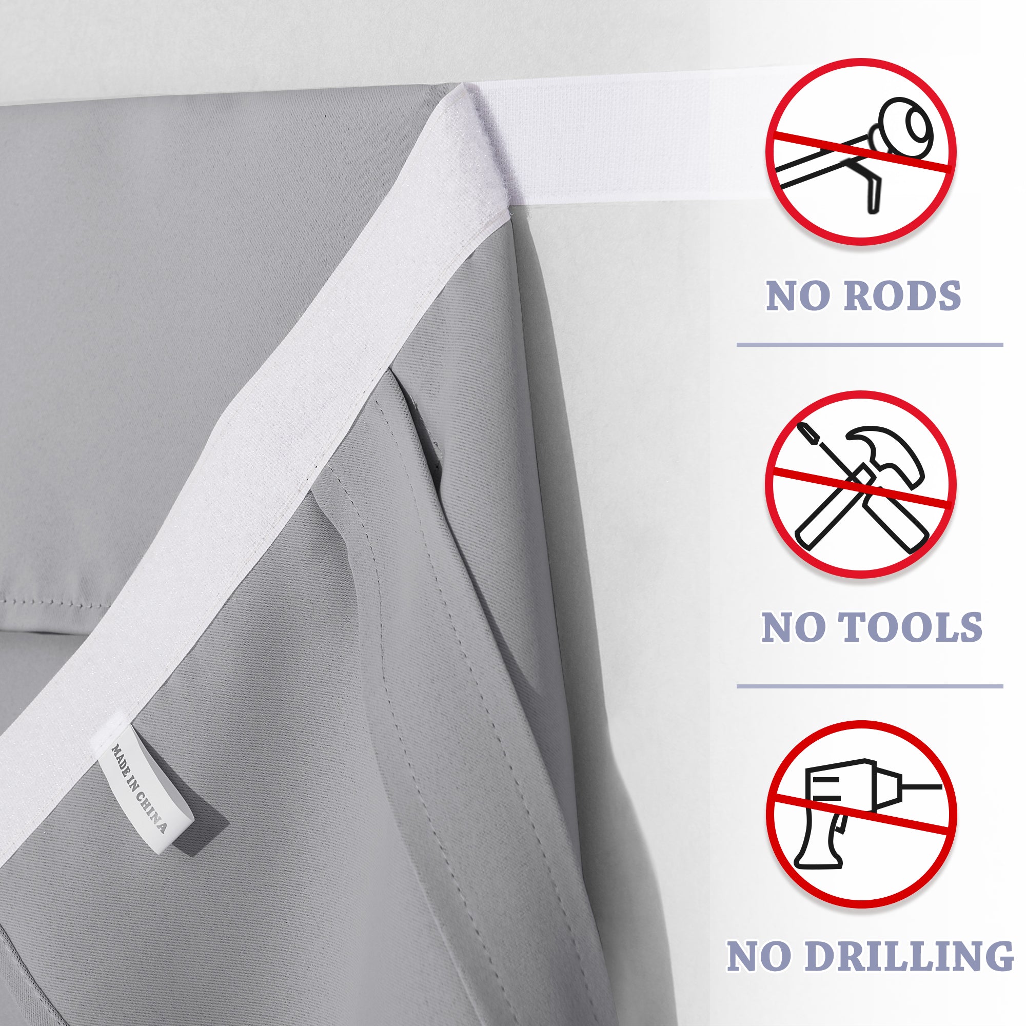 RYB HOME Blackout Thermal Insulated Velcro Door Curtains
