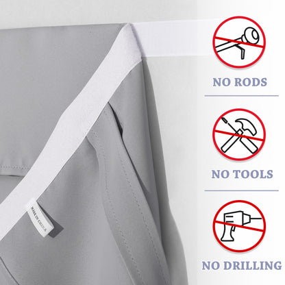 RYB HOME Blackout Thermal Insulated Velcro Door Curtains