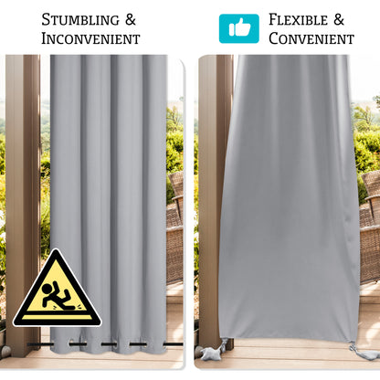 RYB HOME Windproof Custom Outdoor Curtains with Heavy Bags