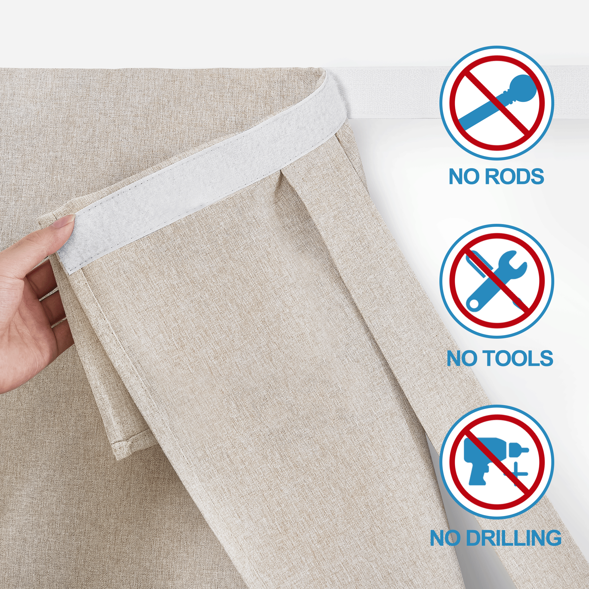 RYB HOME Linen-Look Coated Door Curtain for Light Filtering and Privacy