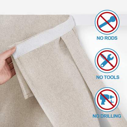 RYB HOME Linen-Look Coated Door Curtain for Light Filtering and Privacy