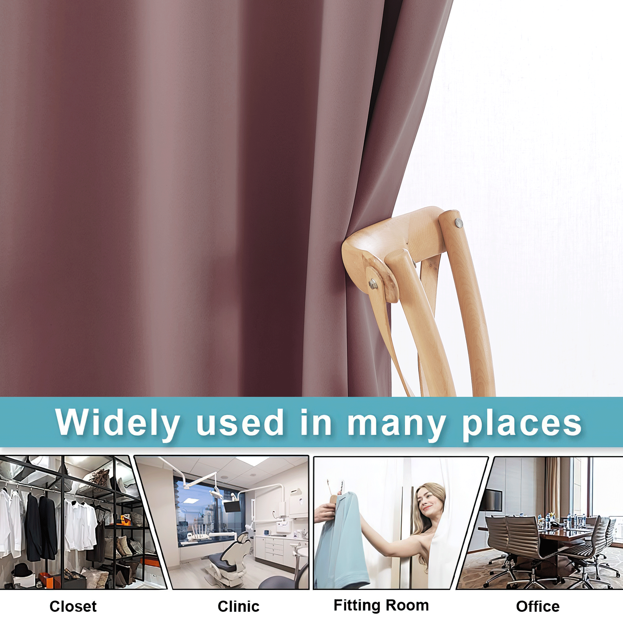 RYB HOME Grommet Blackout Custom Room Divider Curtains