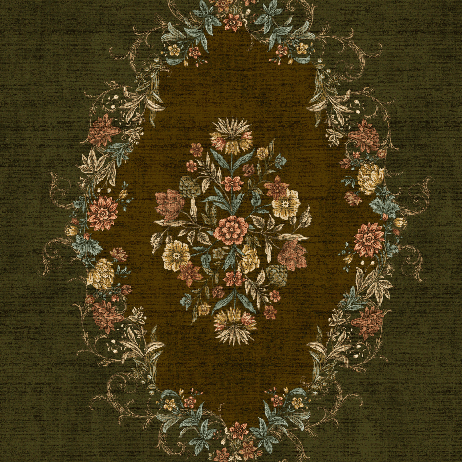 European Style Wool Faux Washable Non Slip Area Rug