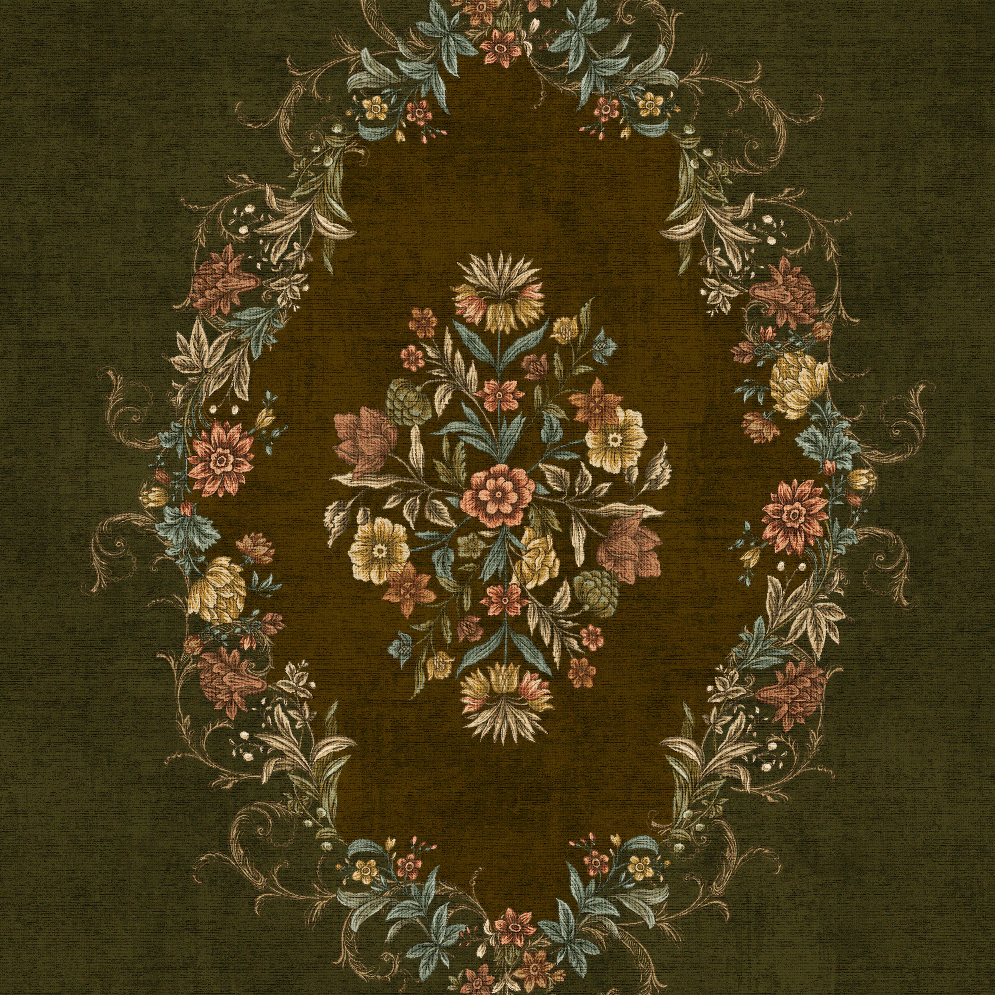 European Style Wool Faux Washable Non Slip Area Rug