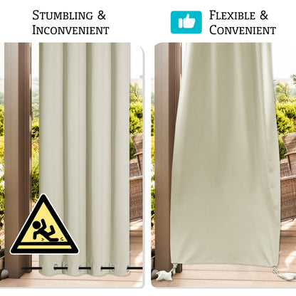 RYB HOME Windproof Custom Outdoor Curtains with Heavy Bags