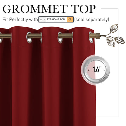 RYB HOME Grommet Blackout Custom Room Divider Curtains