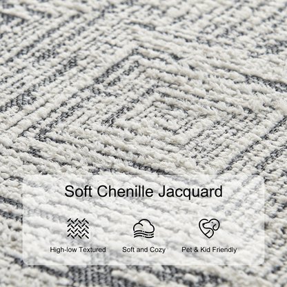 Custom Abstract Jacquard Textured Tufted Area Rug | GCC