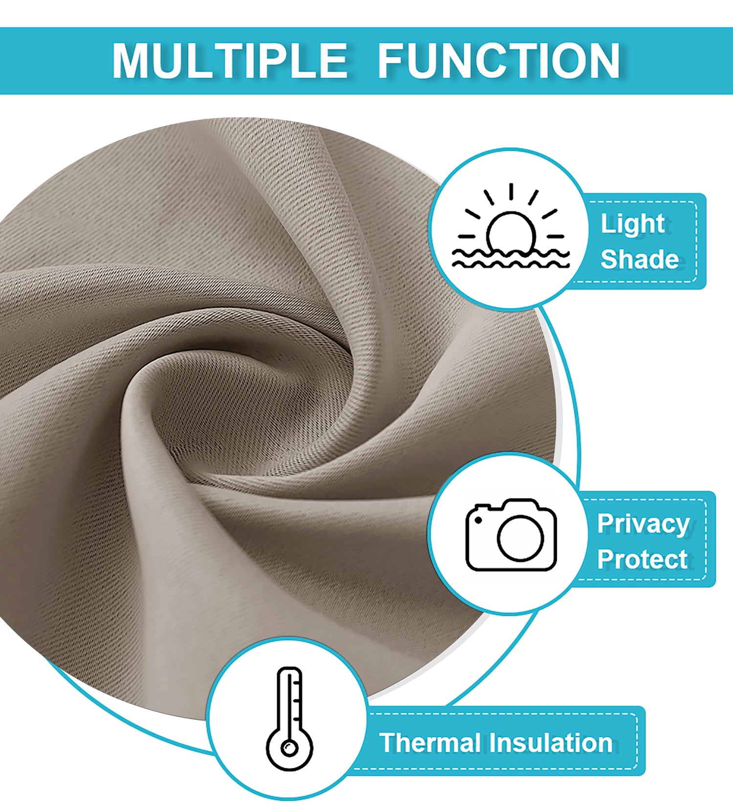 RYB HOME Blackout Thermal Insulated Velcro Door Curtains